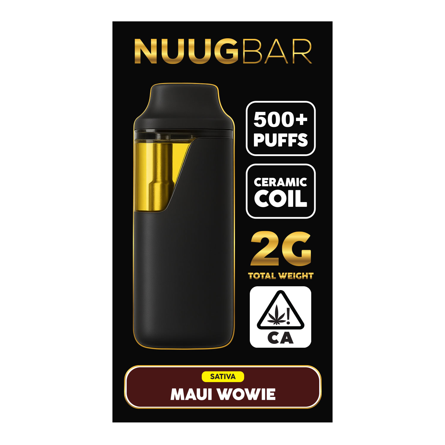 Maui Wowie - NUUG BAR - 2G Disposable Vape - THC