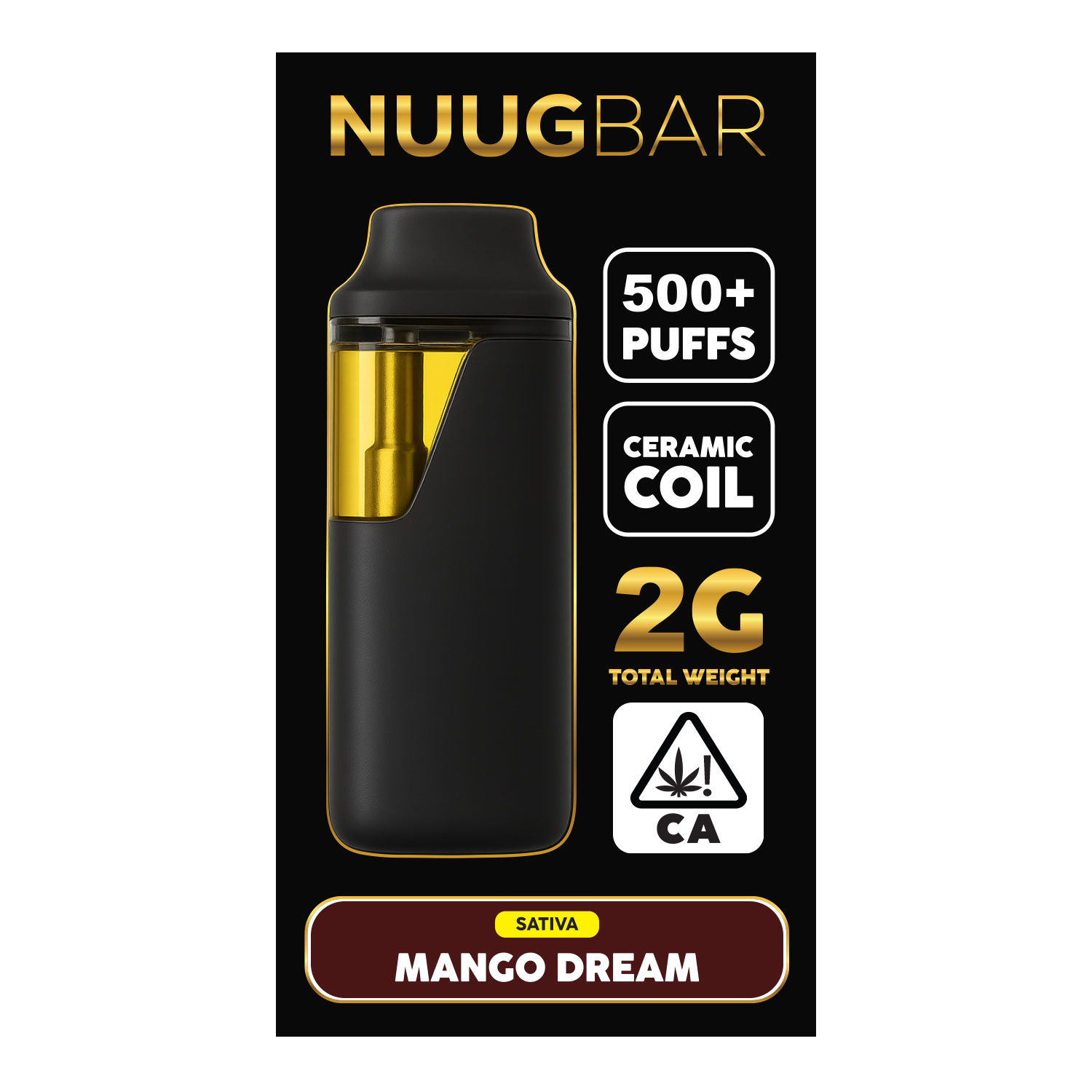 Mango Dream - NUUG BAR - 2G Disposable Vape - THC