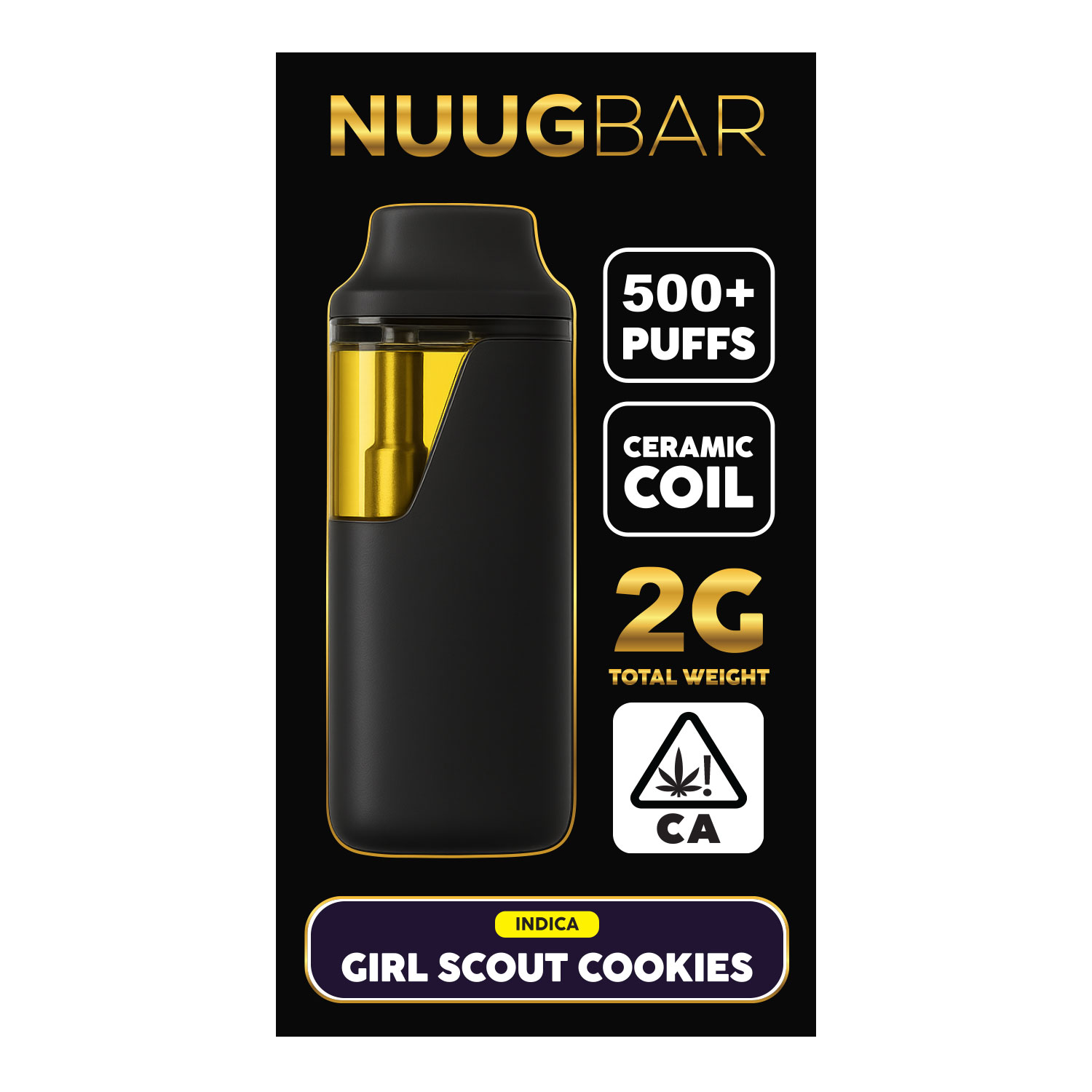 Girl Scout Cookies - NUUG BAR - 2G Disposable Vape - THC