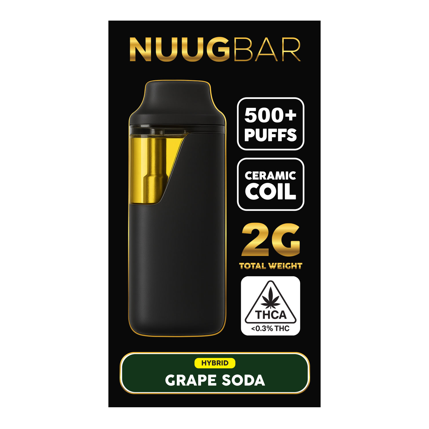Grape Soda - NUUG BAR - 2G Disposable Vape - THCA