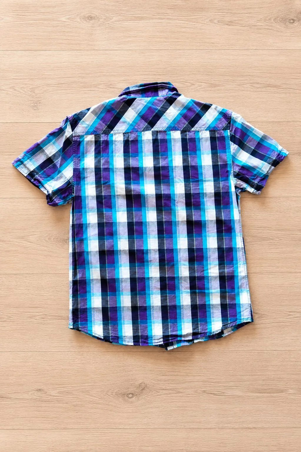Camisa manga corta de cuadros Clockhouse – Talla L 3