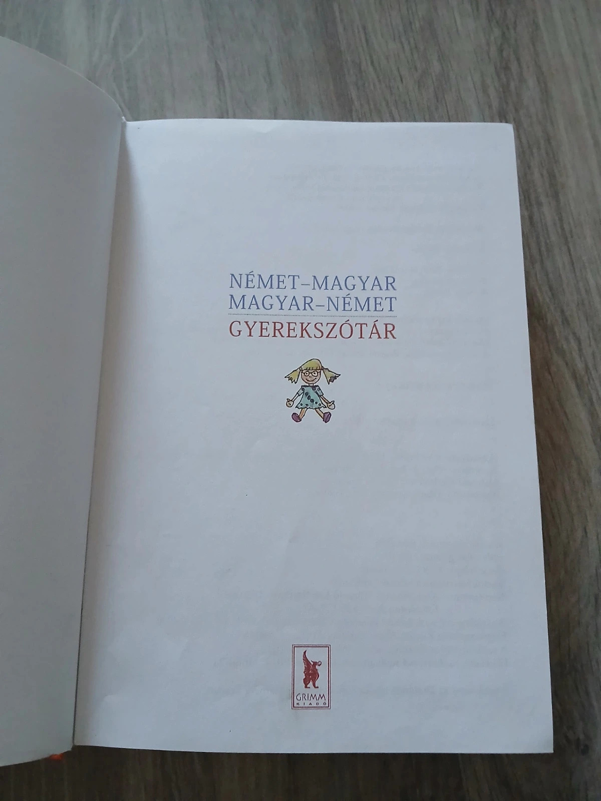 Német-magyar Magyar-német gyerekszótár Grimm kiadó 2