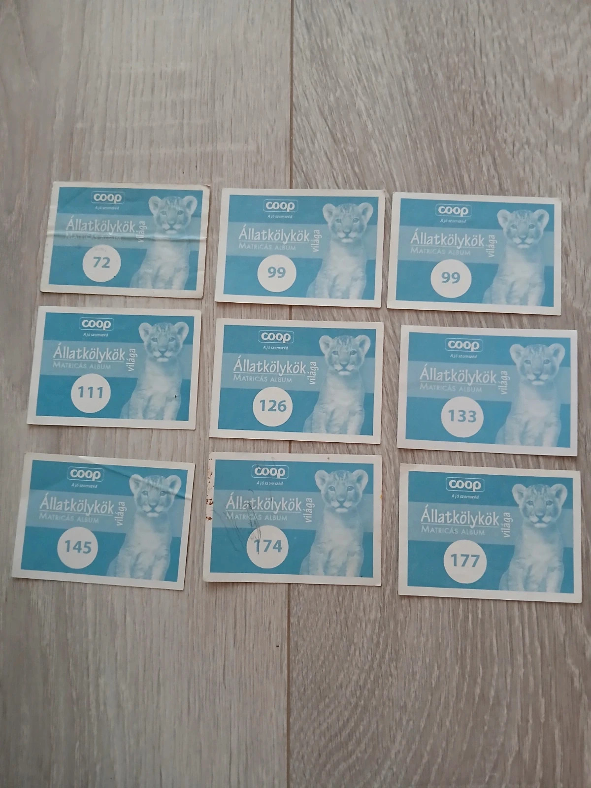 Coop állatkölykök matricák gyűjtőknek 1