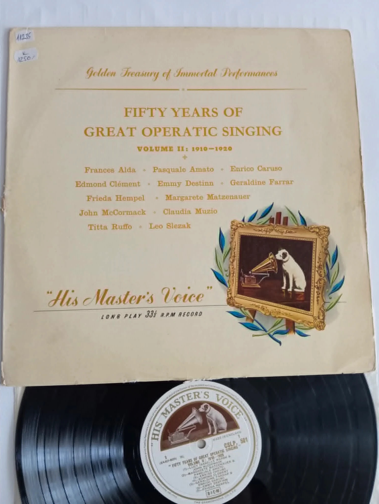 Various - Fifty Years Of Great Operatic Singing Volume II : 1910-1920 (LP, Comp, Mono) 1