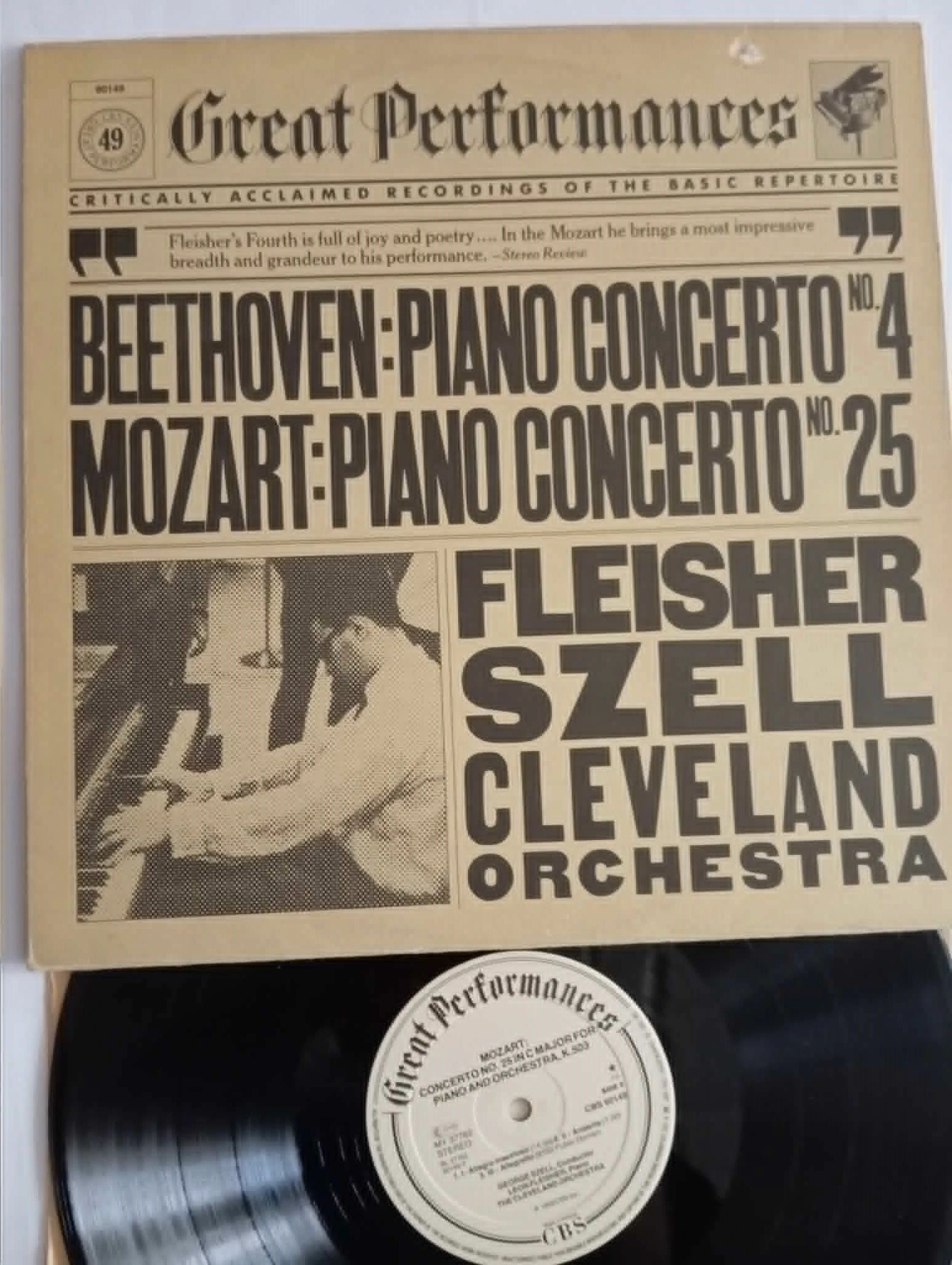 Fleisher, Szell, Beethoven, Mozart - Piano Concerto No. 4; Piano Concerto No. 25 (LP, RE)(11528) 1