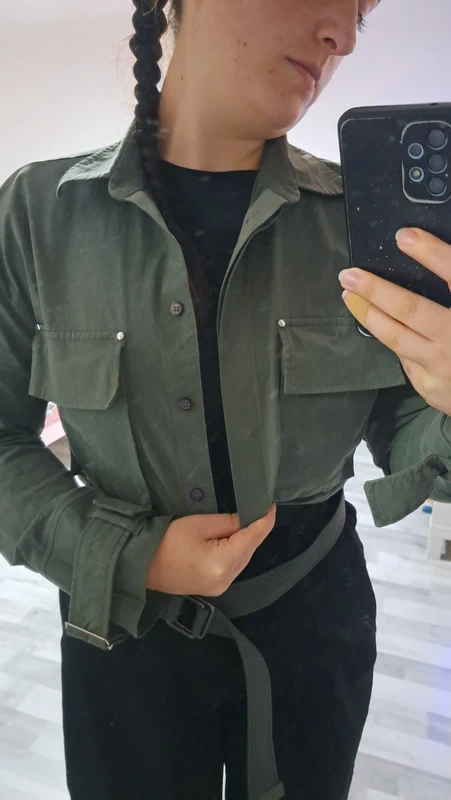 Zara crop khaki dzseki 2