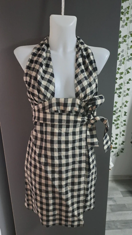 Shona Joy Aimee Linen Halter Mini ruha 34-es méret 1