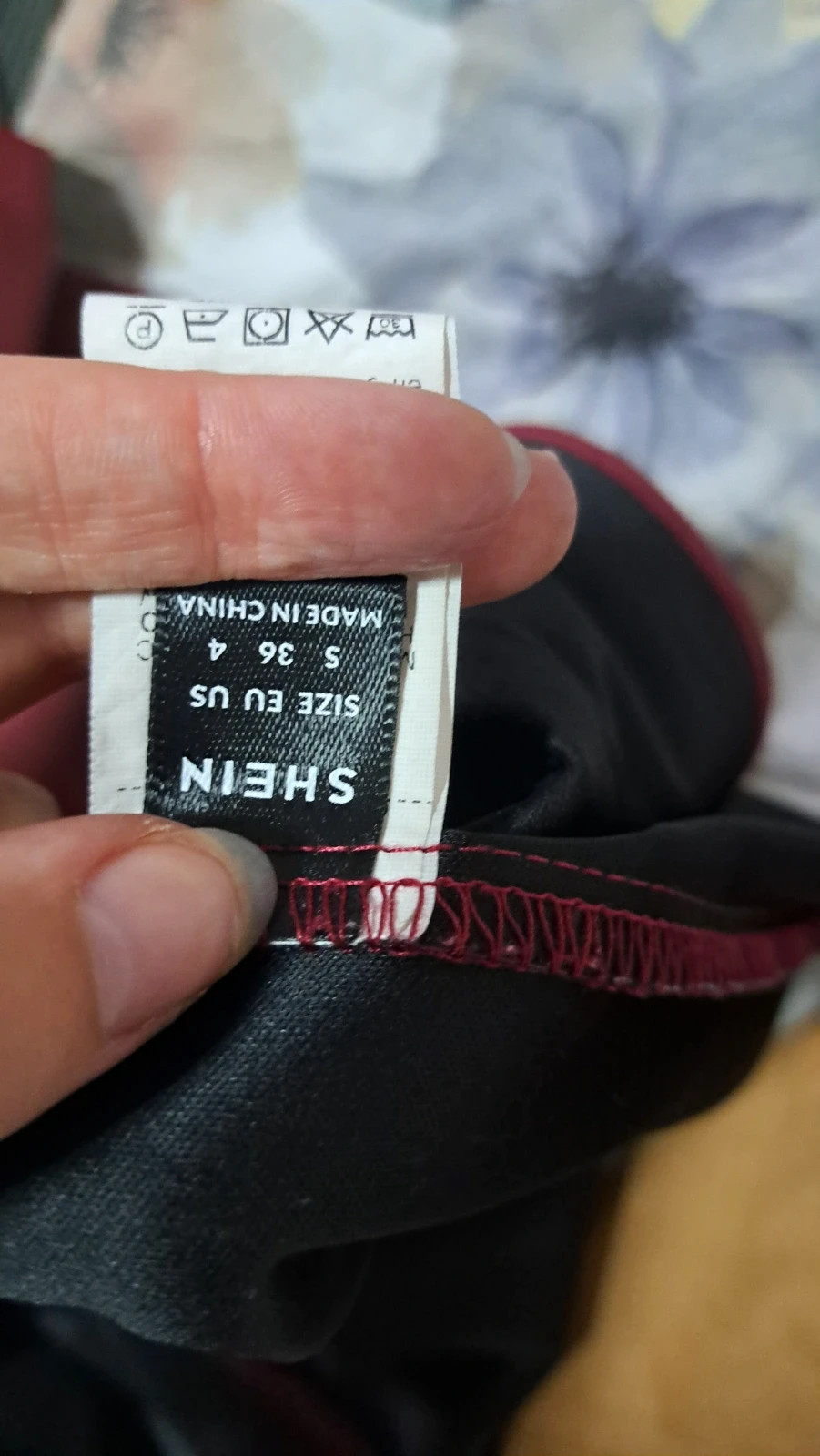 Burgundi műbőr maxiszoknya S méret 4