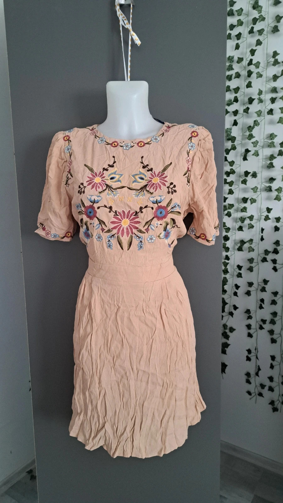 Blue Rain vintage hímzett virágos ruha L méret 1