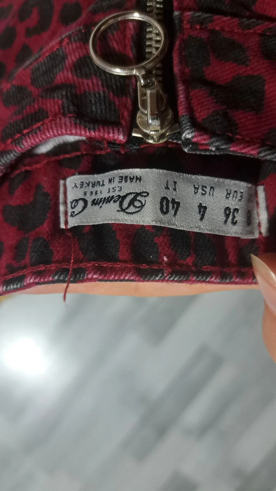 Zara szegecses ing, koponya gombokkal+ bordó leopárd mintás cipzáros szoknya szett S méret 3