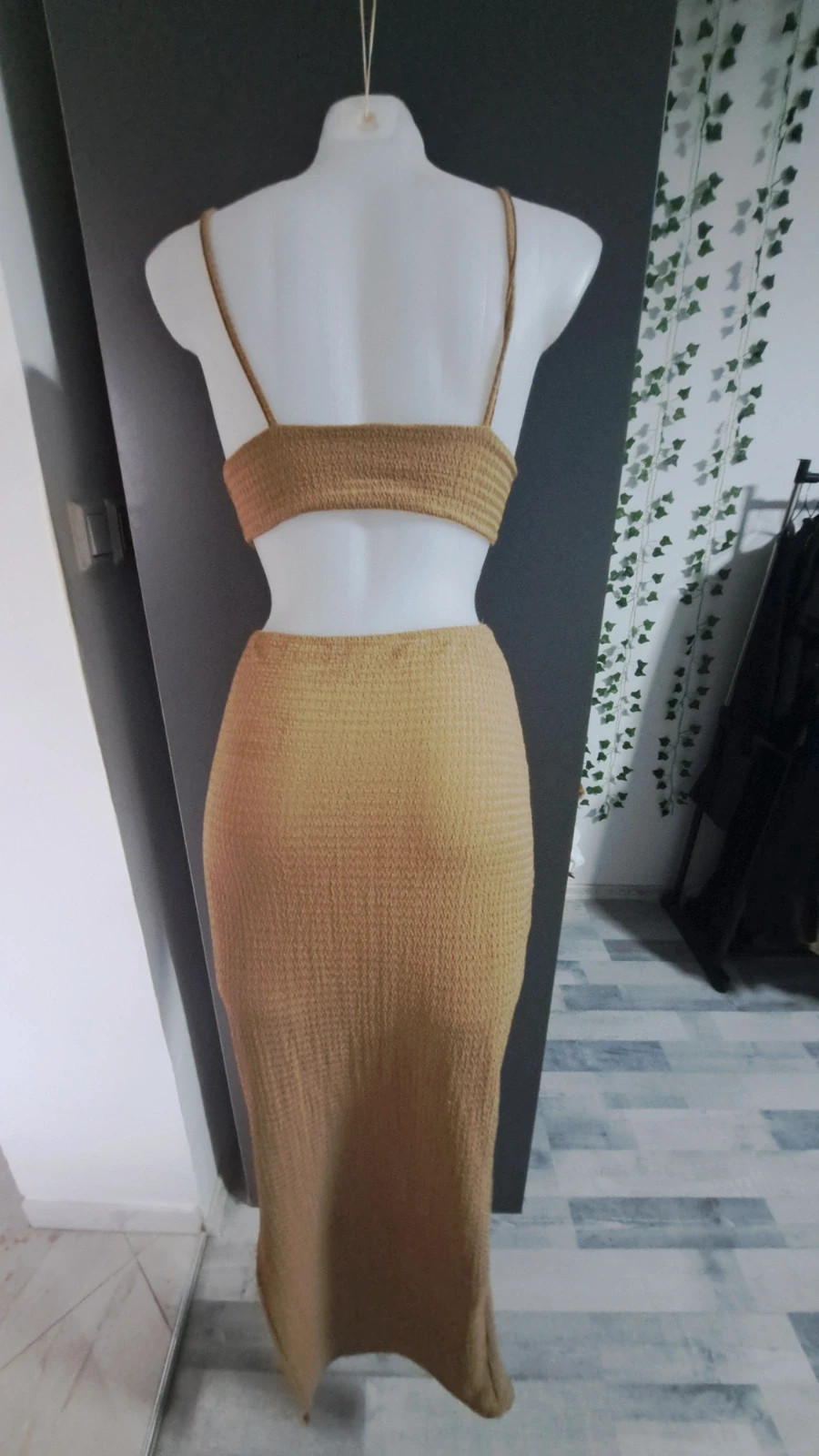 Shein két részes homokszínű ruha 2