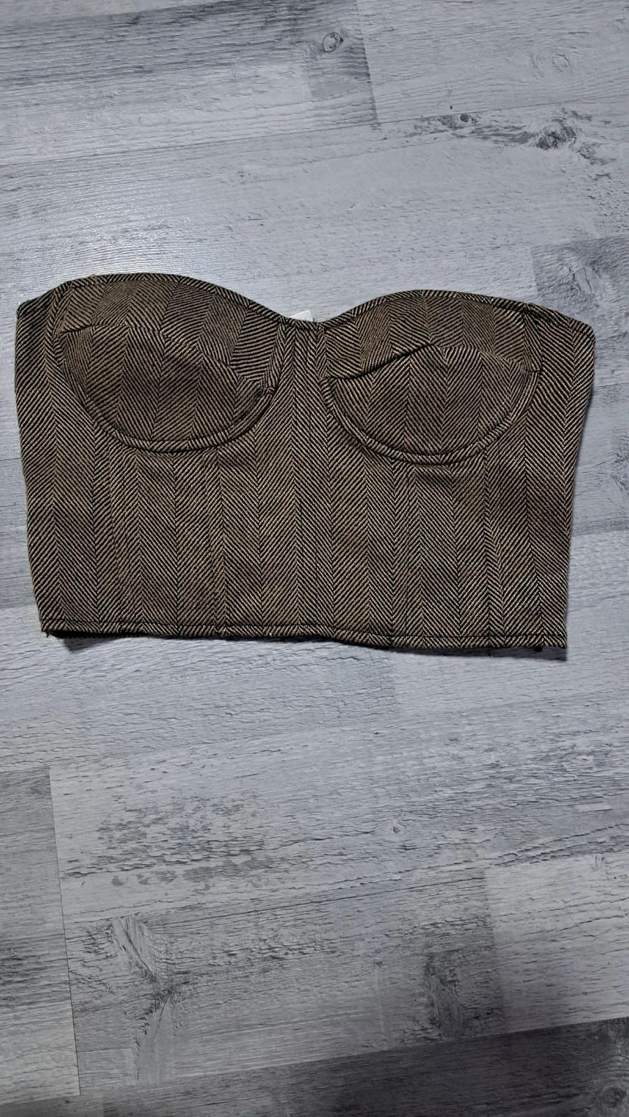 Souvenir Clubbing aranyszálas halszálkás pánt nélküli top / büsztier/corset (S) 2