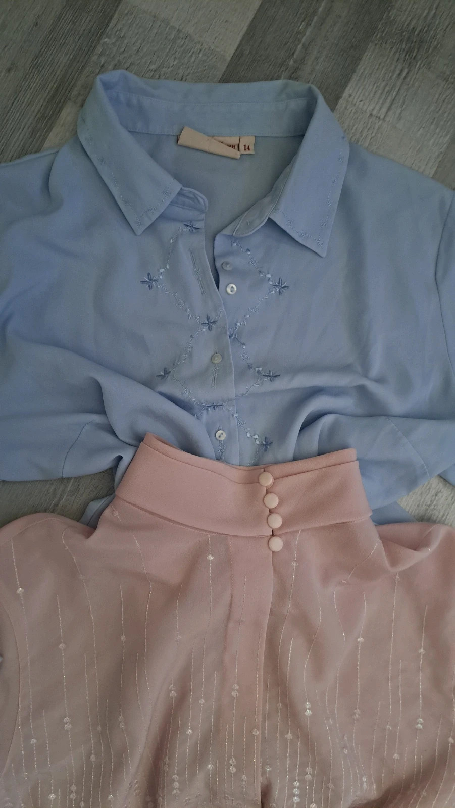 Elegáns vintage ing csomag M-L méretre rózsaszín és babakék színben 3