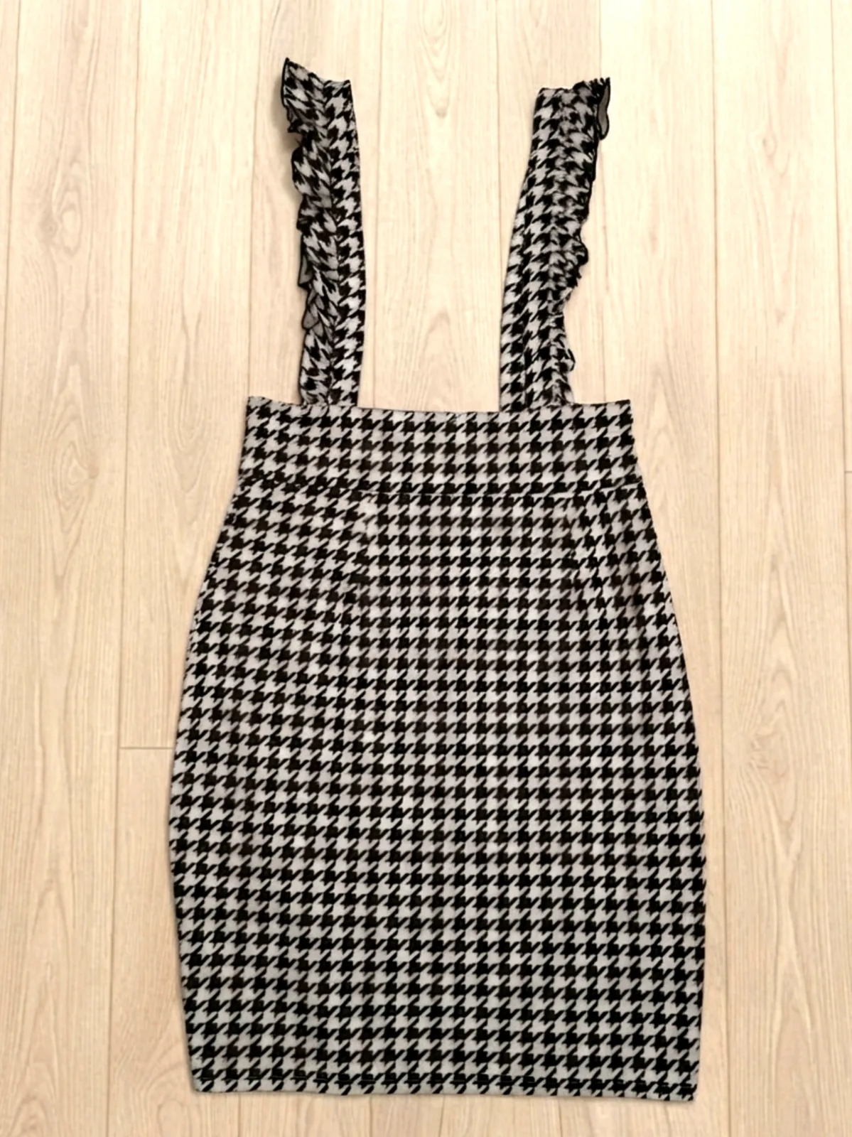 Shein tyúkláb mintás kantáros szoknya 2