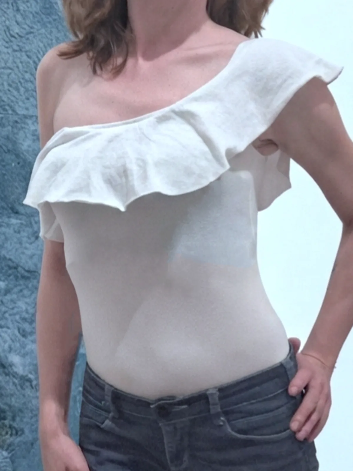 Bershka fehér variálható felső részű body 3