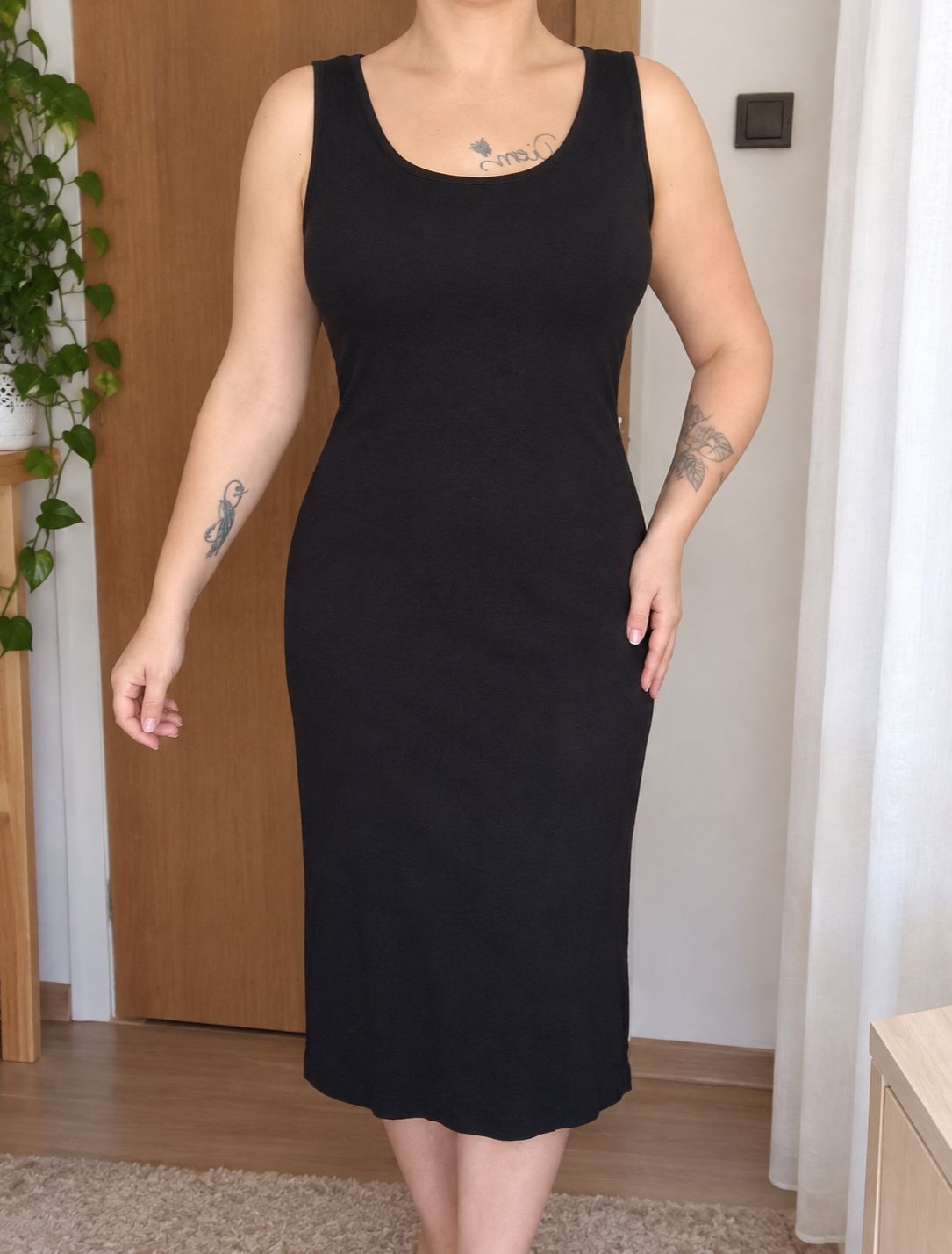 George fekete ujjatlan midi ruha - 4XL, csinos fazon. 1