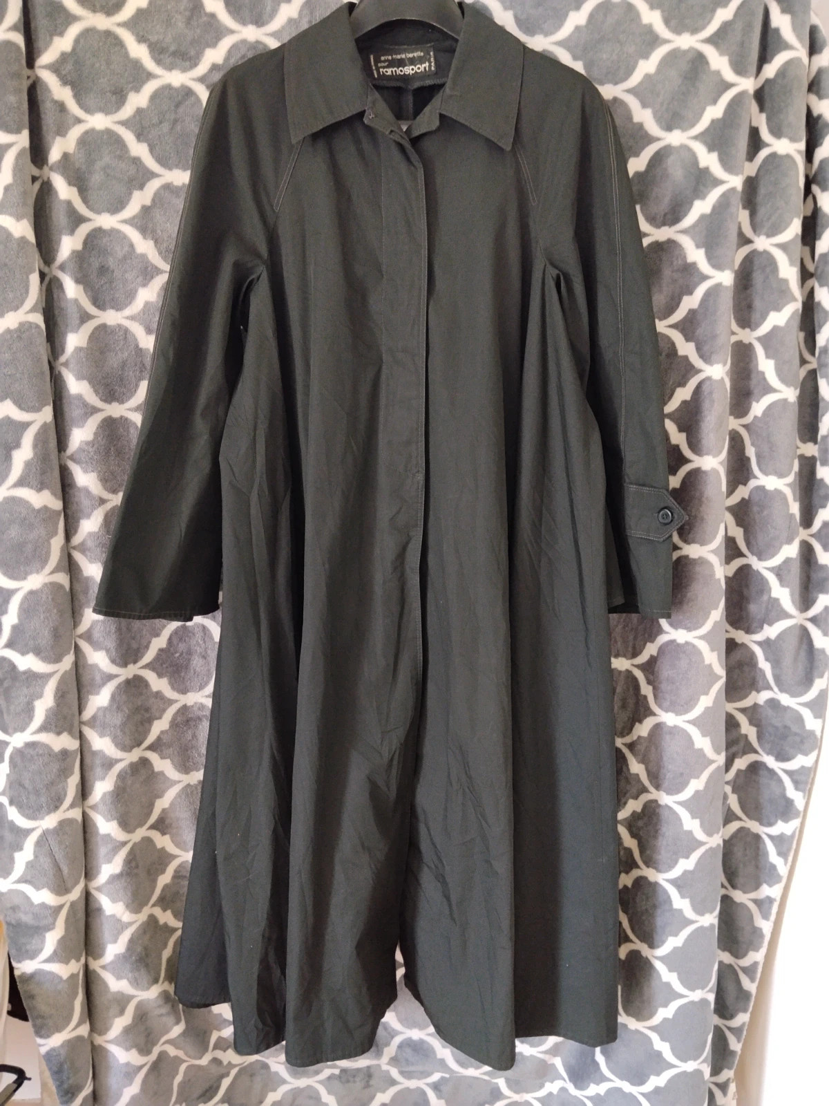 Anne-Marie Beretta Ramosport vintage designer oversized fekete A-vonalú kabát, gyűjtői darab 2