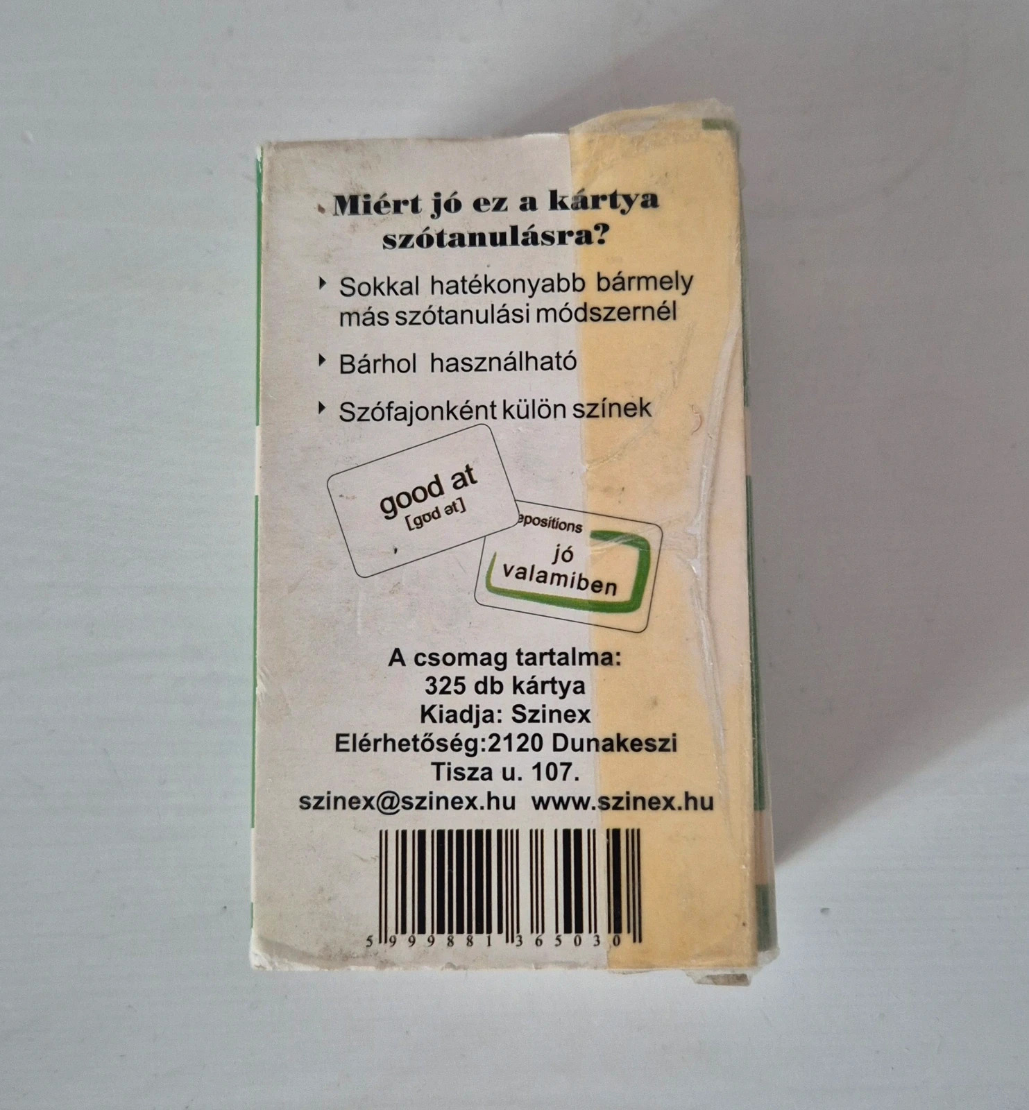 Magyar-Angol szótanuló kártya (prepozíciók) 2