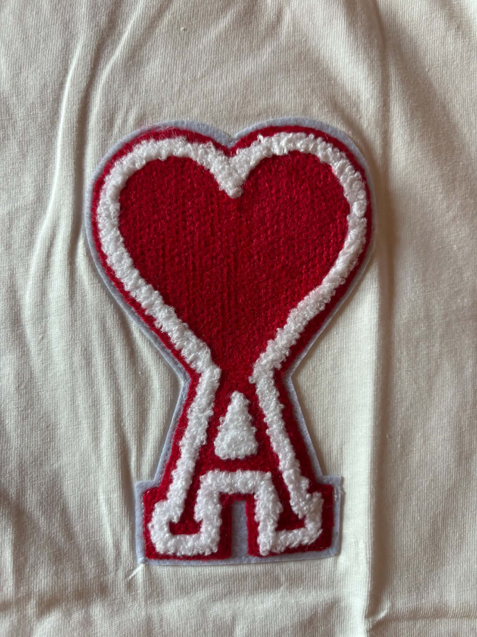 AMI Paris Red Ami de Coeur T-Shirt White Size M BNWT 2