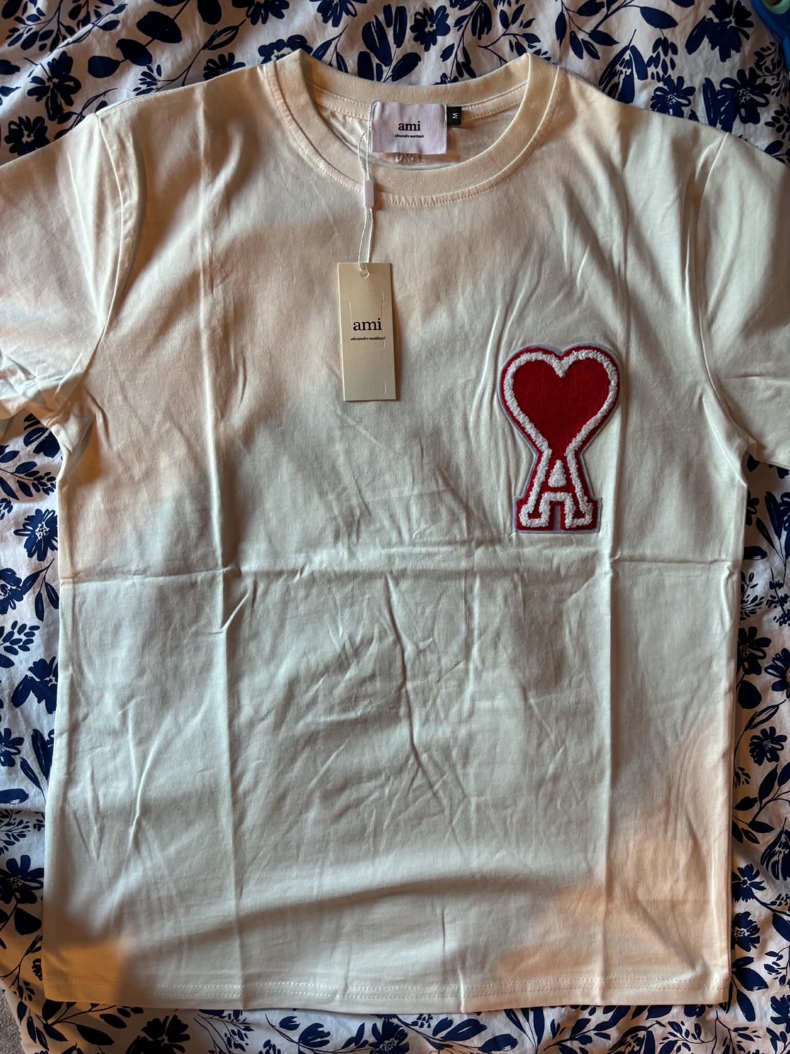 AMI Paris Red Ami de Coeur T-Shirt White Size M BNWT 1