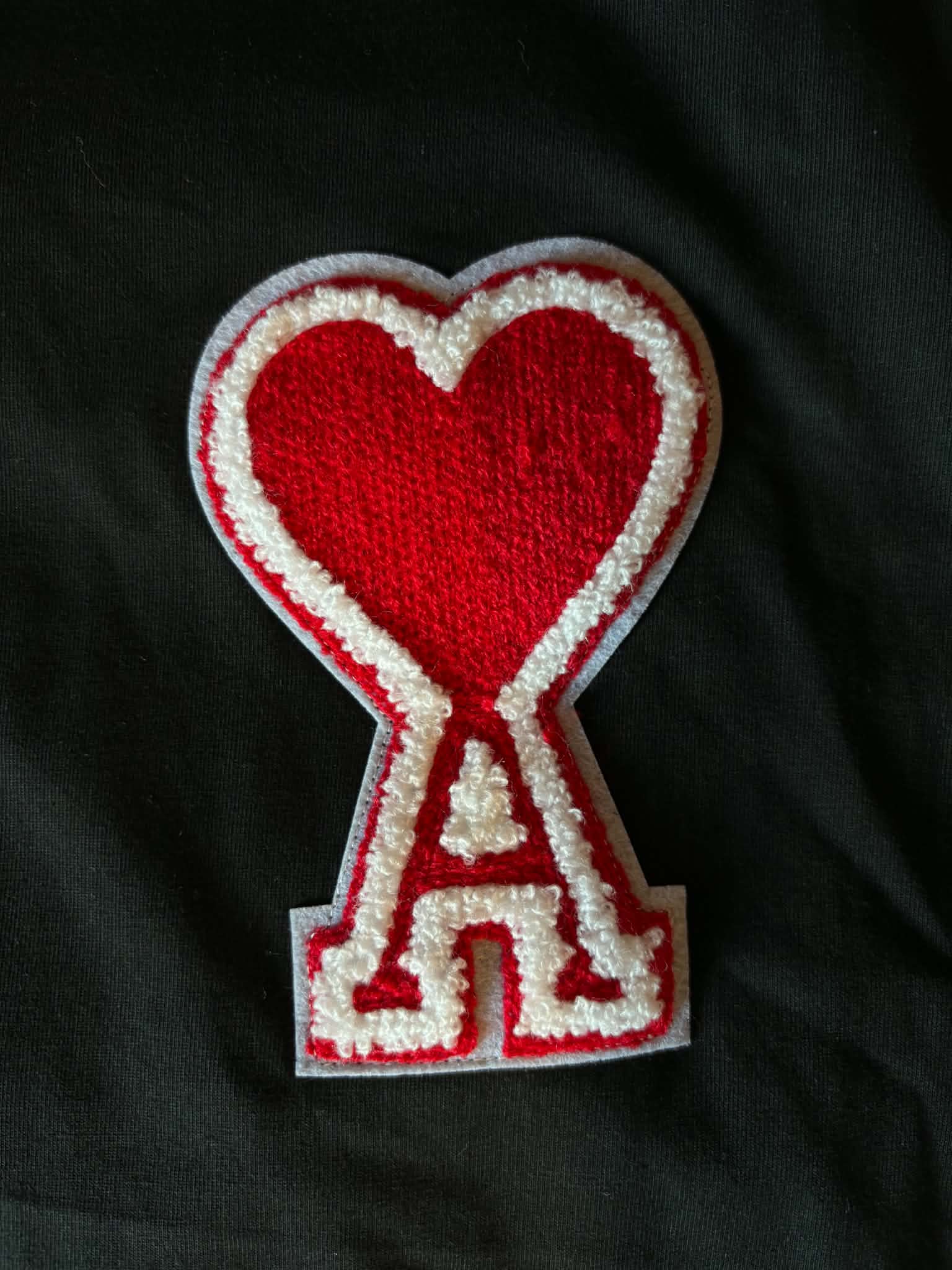 AMI Paris Black Ami de Coeur T-Shirt Size M 1