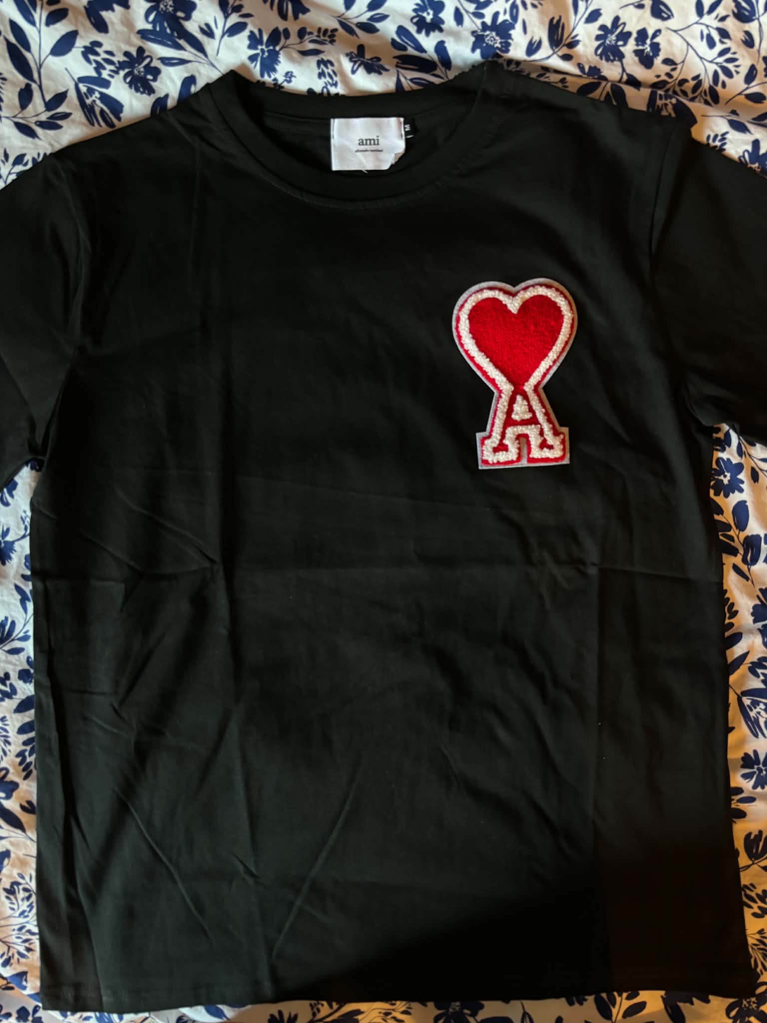 AMI Paris Black Ami de Coeur T-Shirt Size M 3