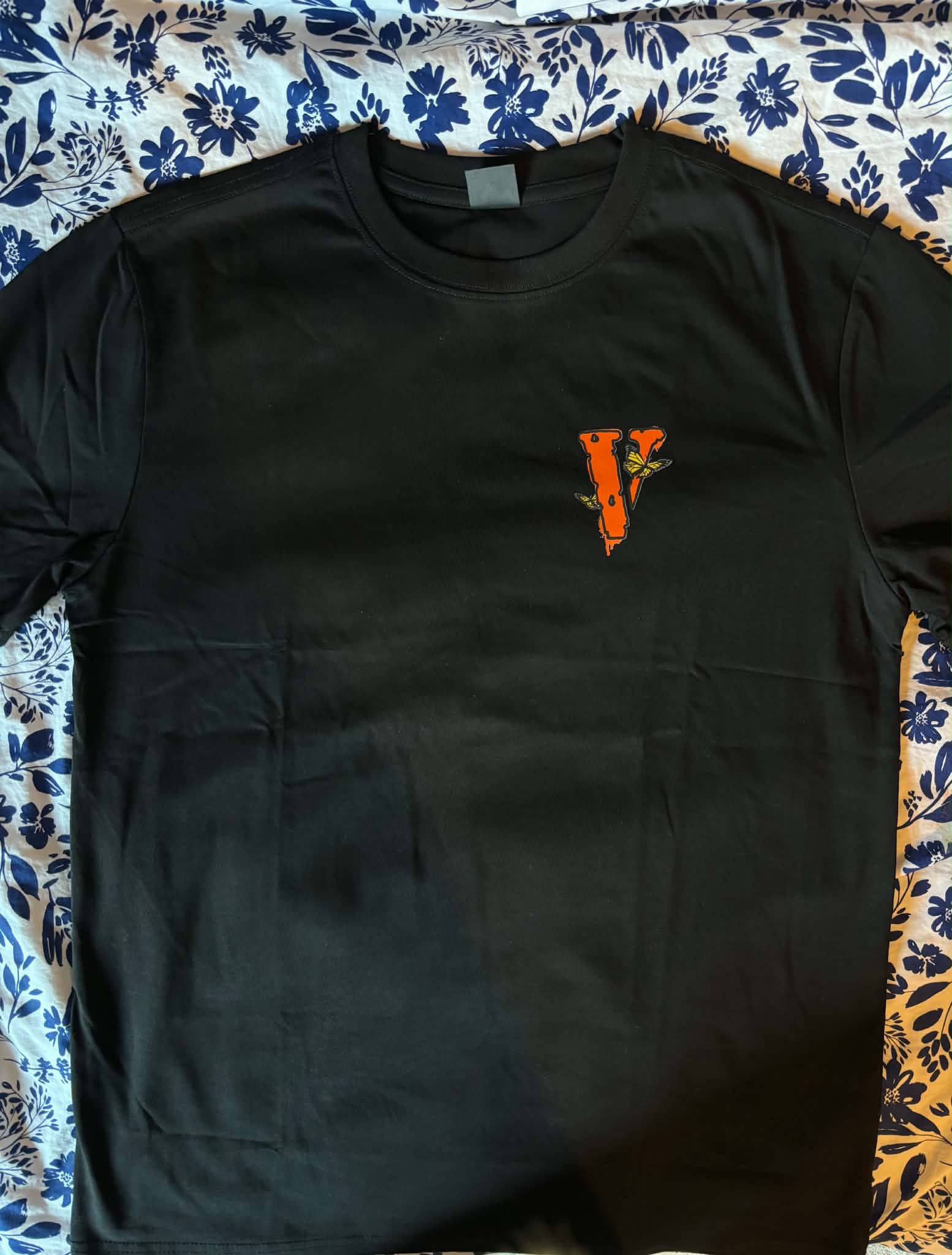 Vlone Orange Butterfly “V” Black T-Shirt Size M 1