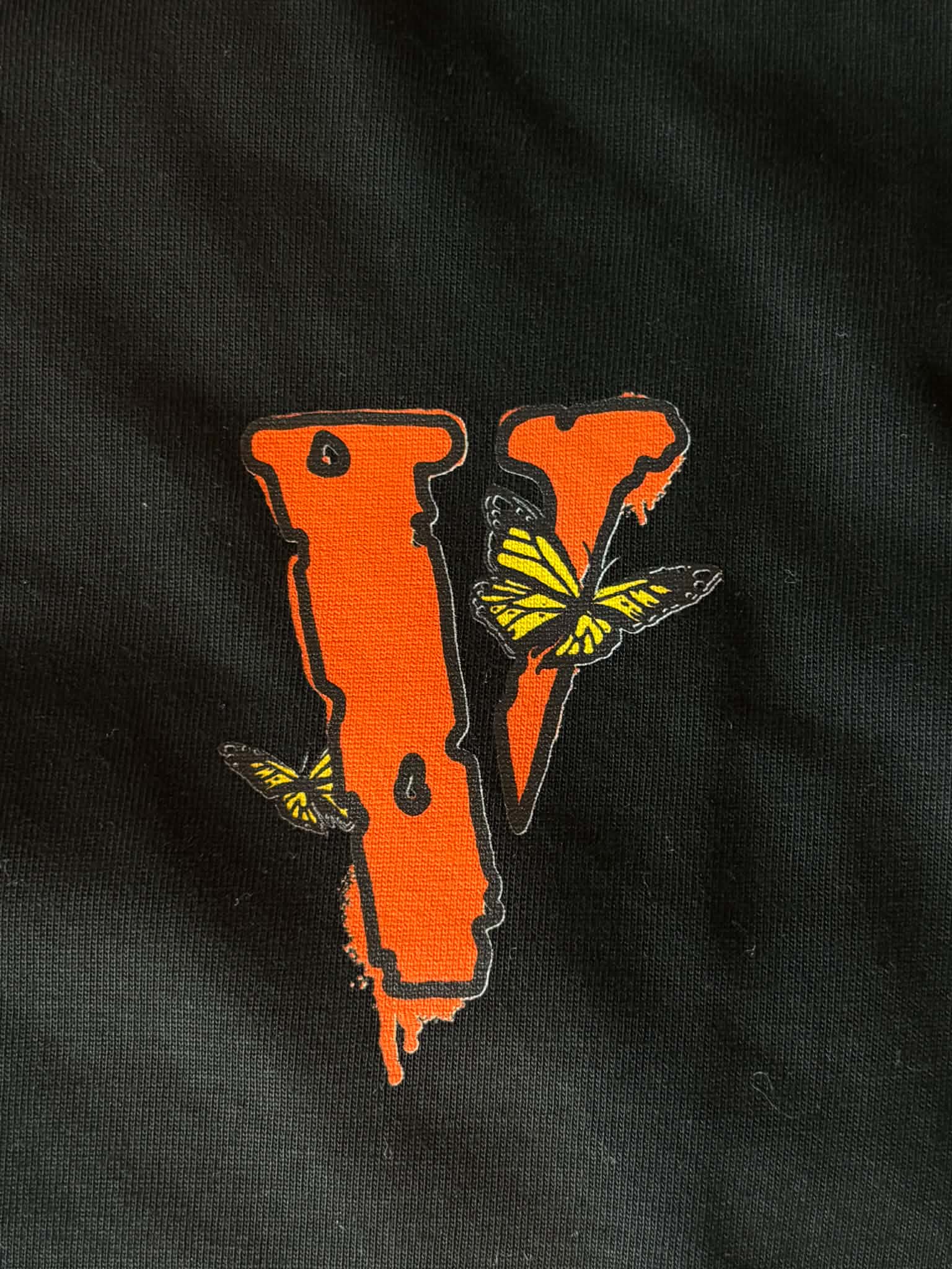 Vlone Orange Butterfly “V” Black T-Shirt Size M 2