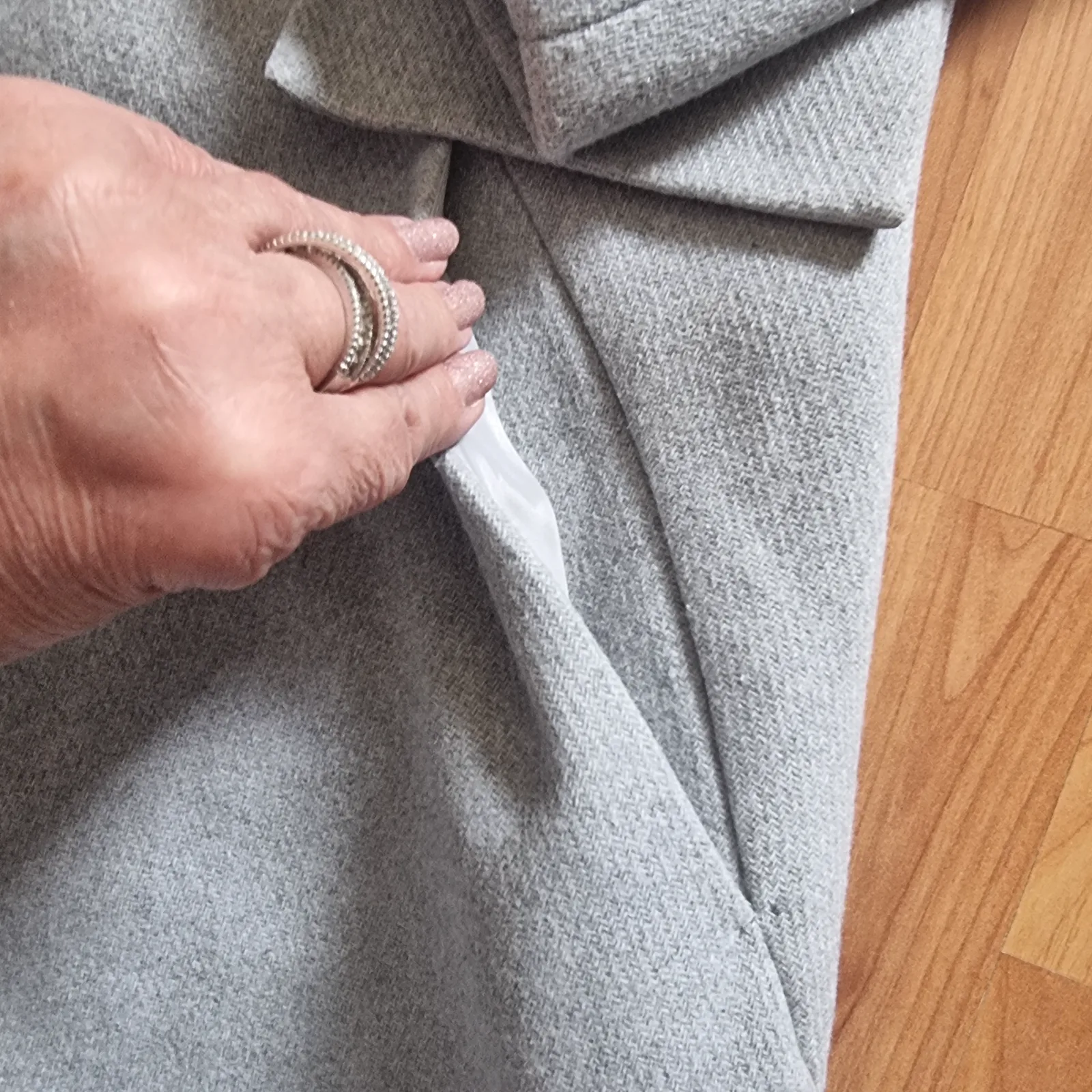 Világosszürke hosszú blazer kabát 4