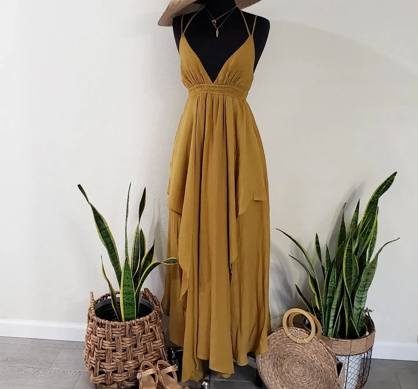 Toni mustard yellow maxi dress