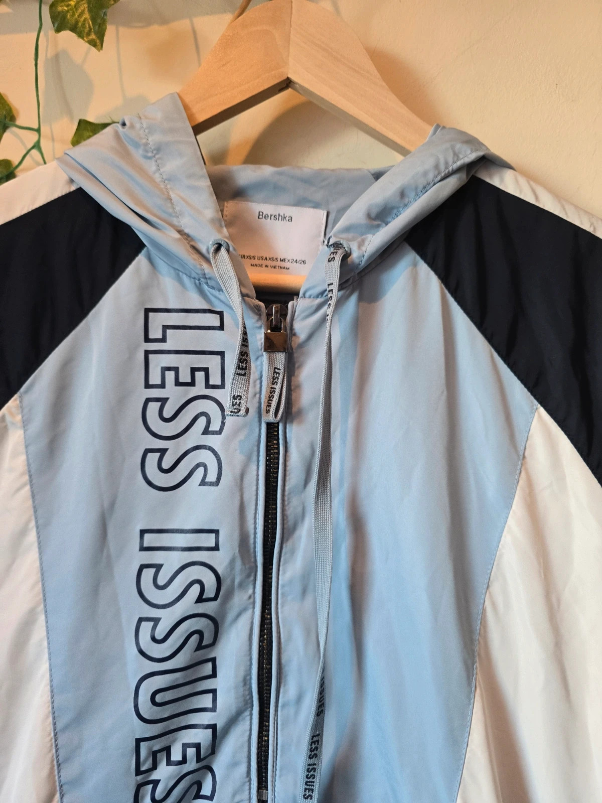 Chaqueta tipo cortavientos oversize azul de Bershka-talla Xs/S-Y2K retro! 4