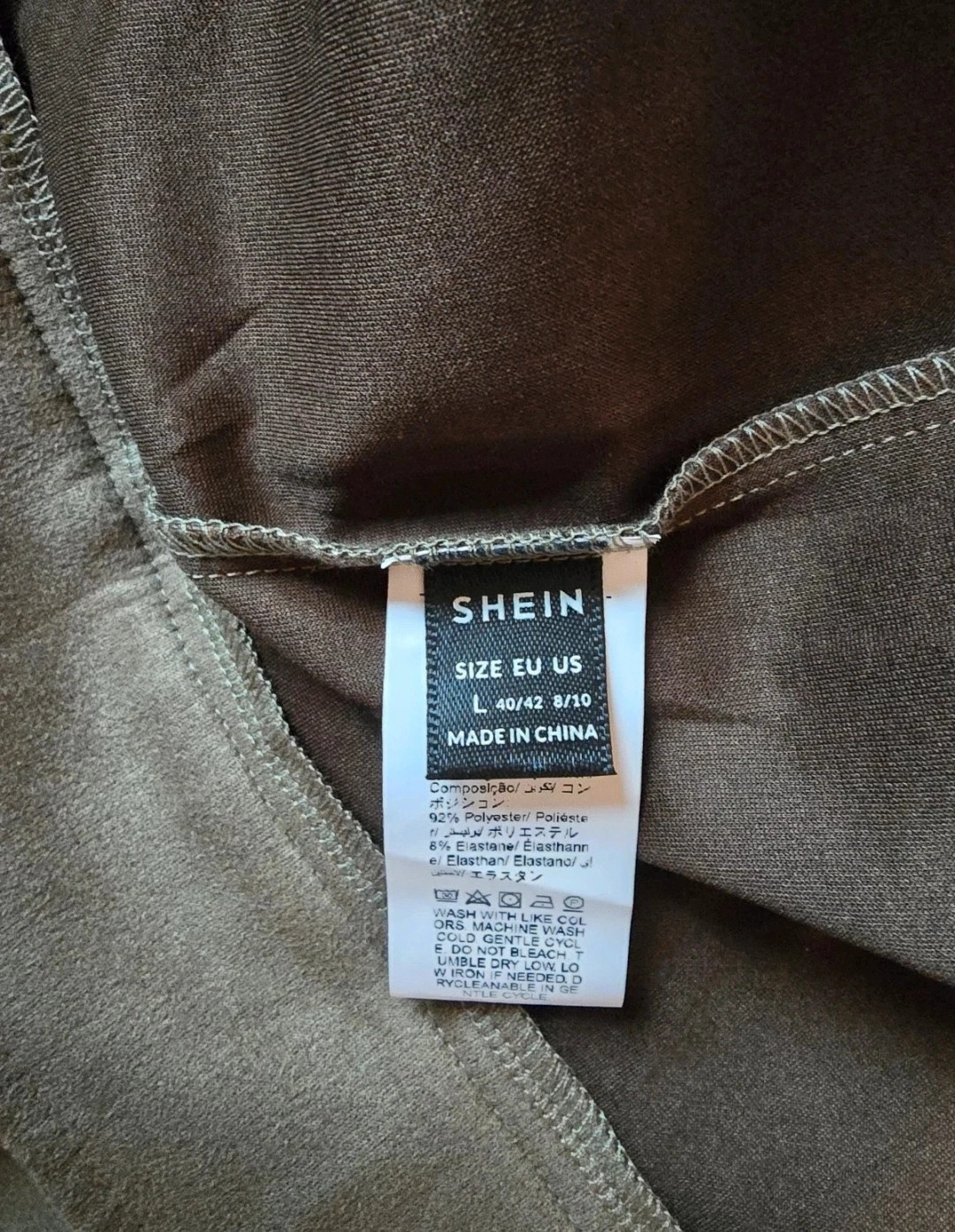 Cazadora verde de ante de Shein-Talla L -Nueva! 3
