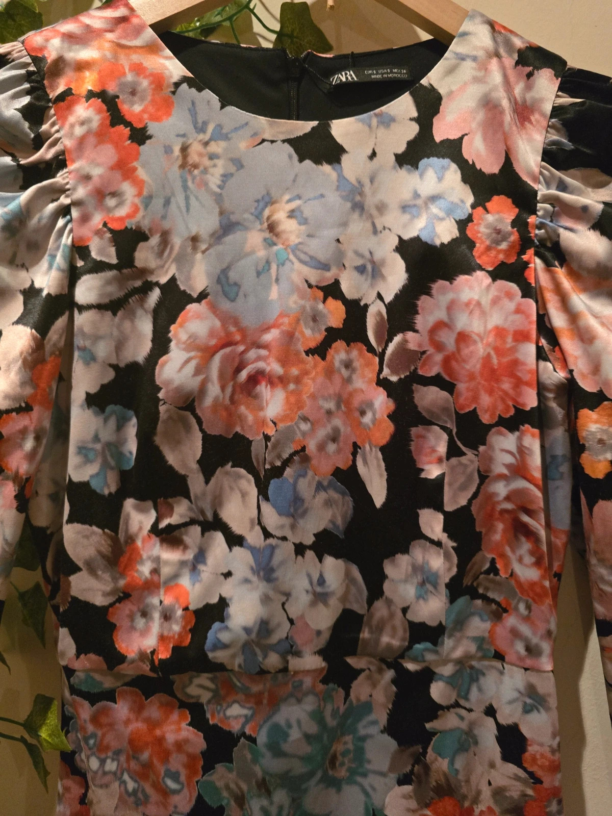Vestido floral satinado de Zara-Talla S-Nuevo! 4