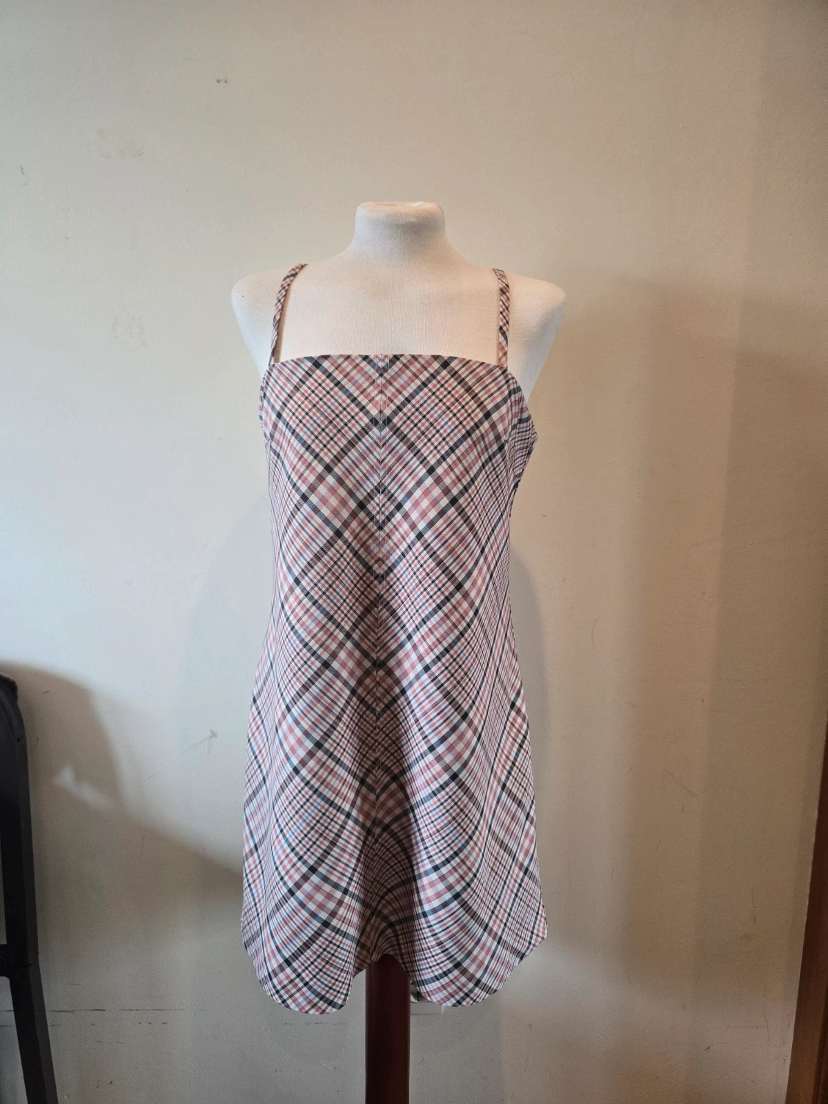 Vestido cuadros rosa de Mango-talla L 1