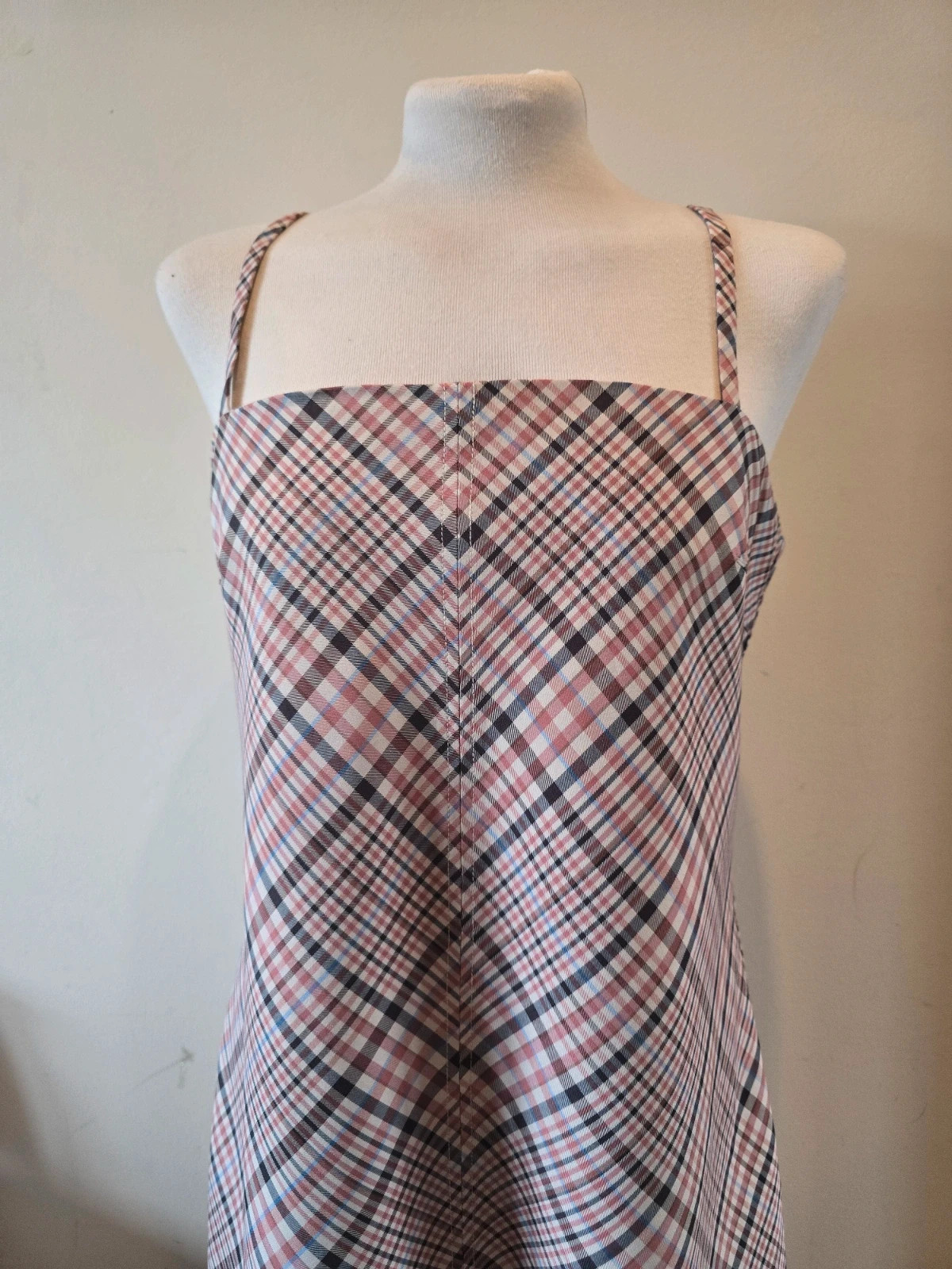 Vestido cuadros rosa de Mango-talla L 3