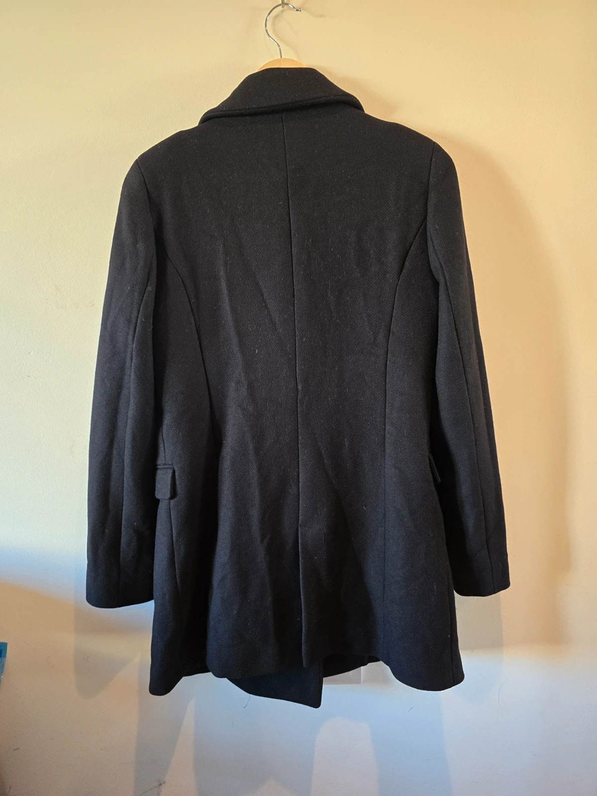 Abrigo de paño negro de Zara-75%lana-talla M - 3