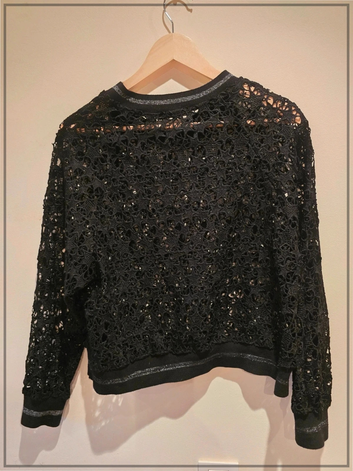 Jersey lurex negro calado de Zara -talla S 2