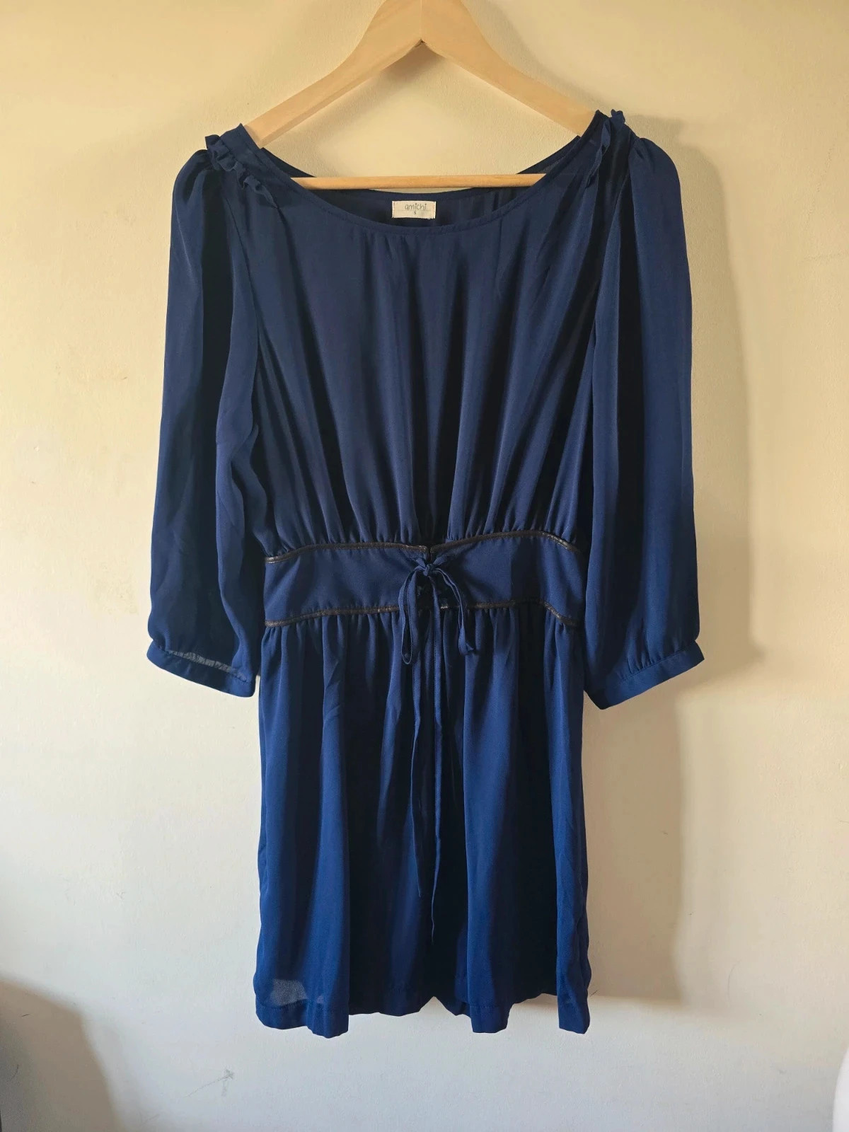 Vestido corto azul marino Amichi (Talla S) - Con forro y lazo regulable 1