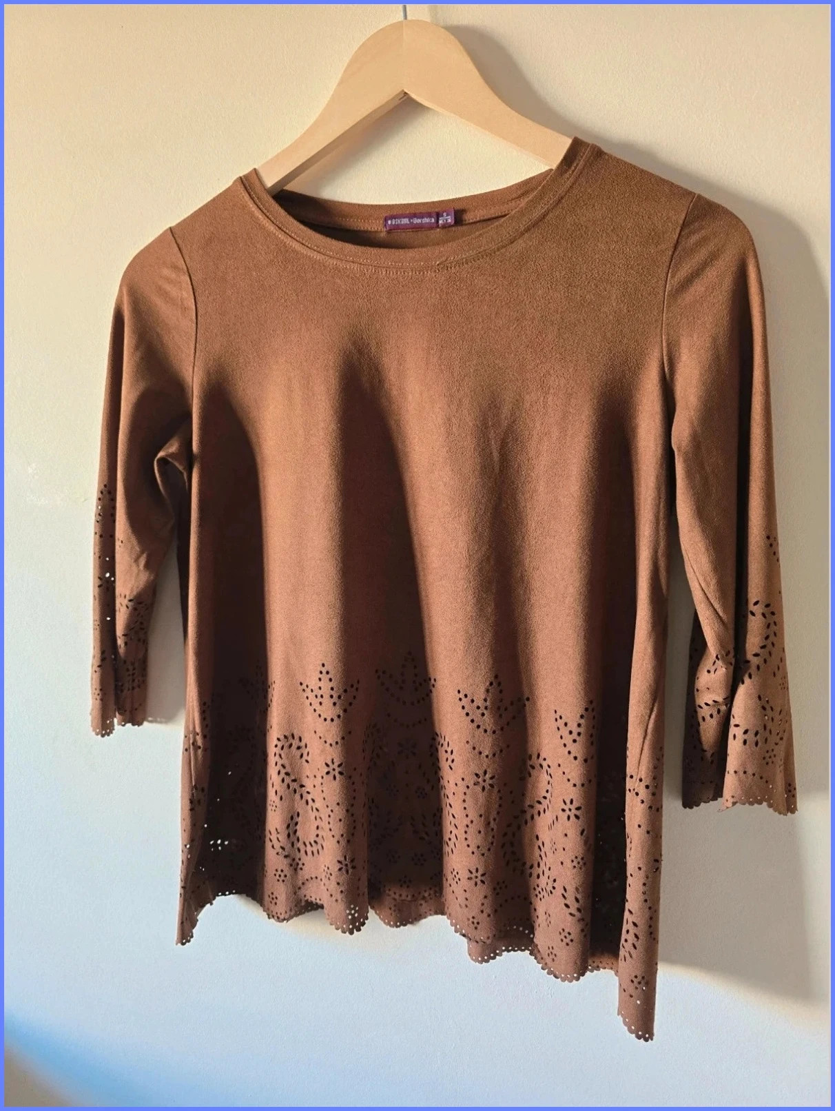 Top antelina marrón troquelado Bershka Talla S (36) - Estilo Boho / Folk 1