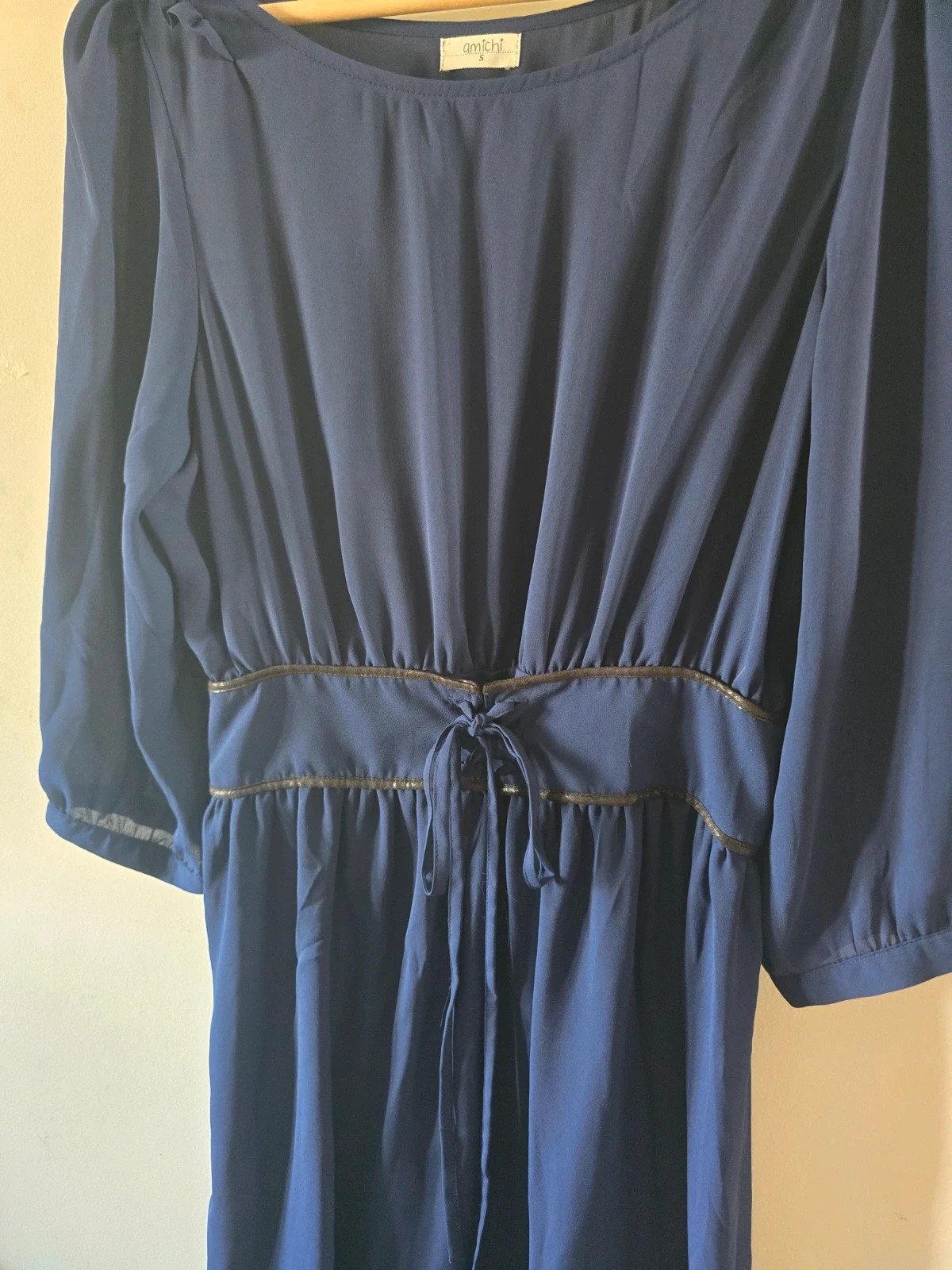 Vestido corto azul marino Amichi (Talla S) - Con forro y lazo regulable 3