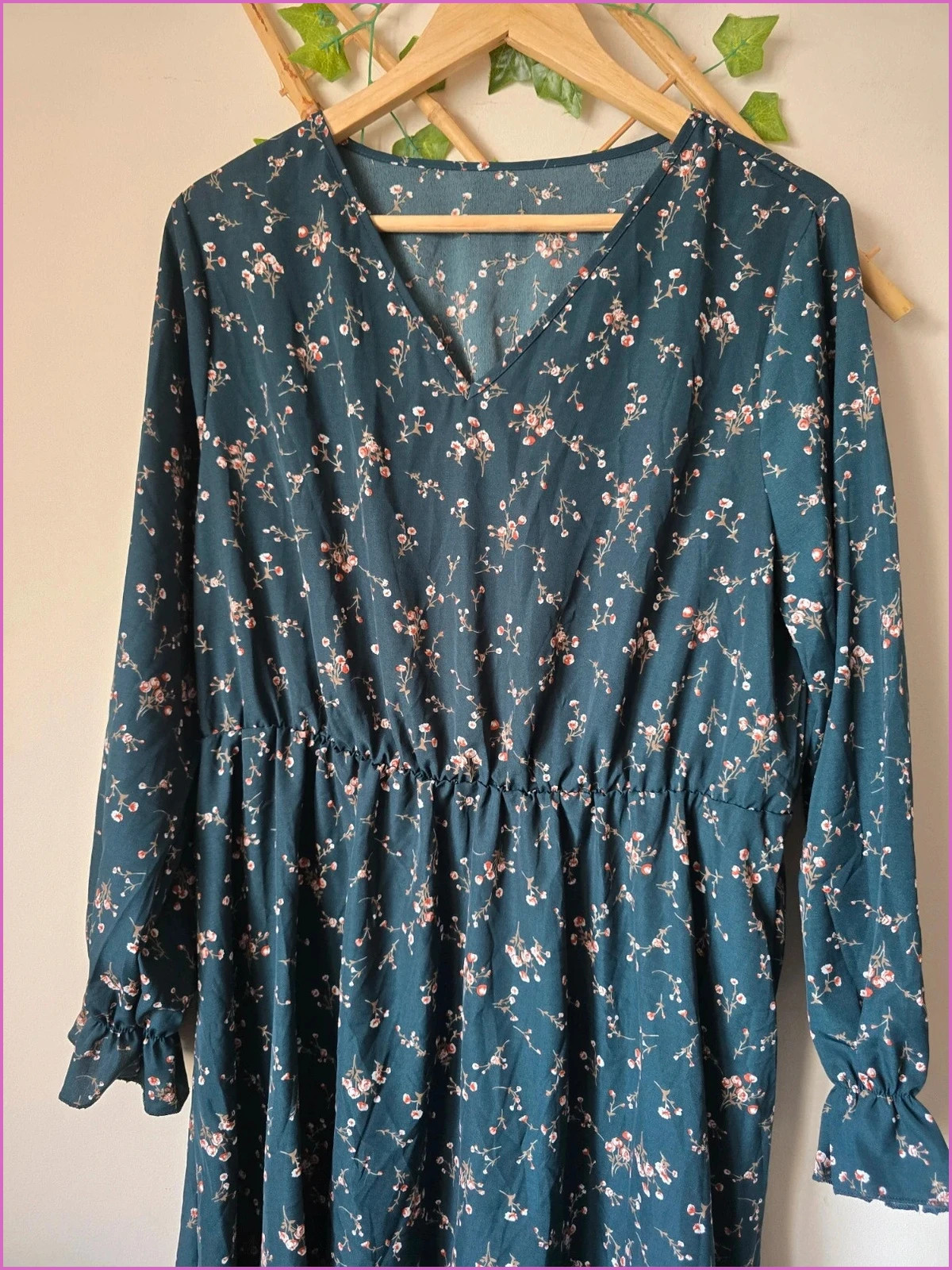 Vestido floral verde azulado de Shein .Nuevo 4
