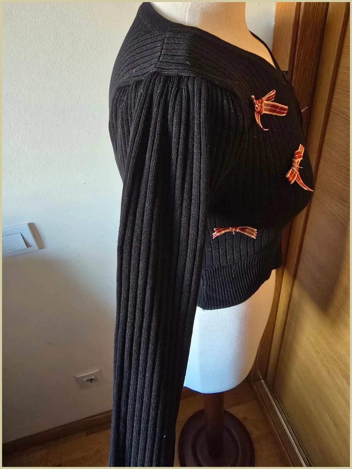 Cardigan negro canale con lazos -talla S 3