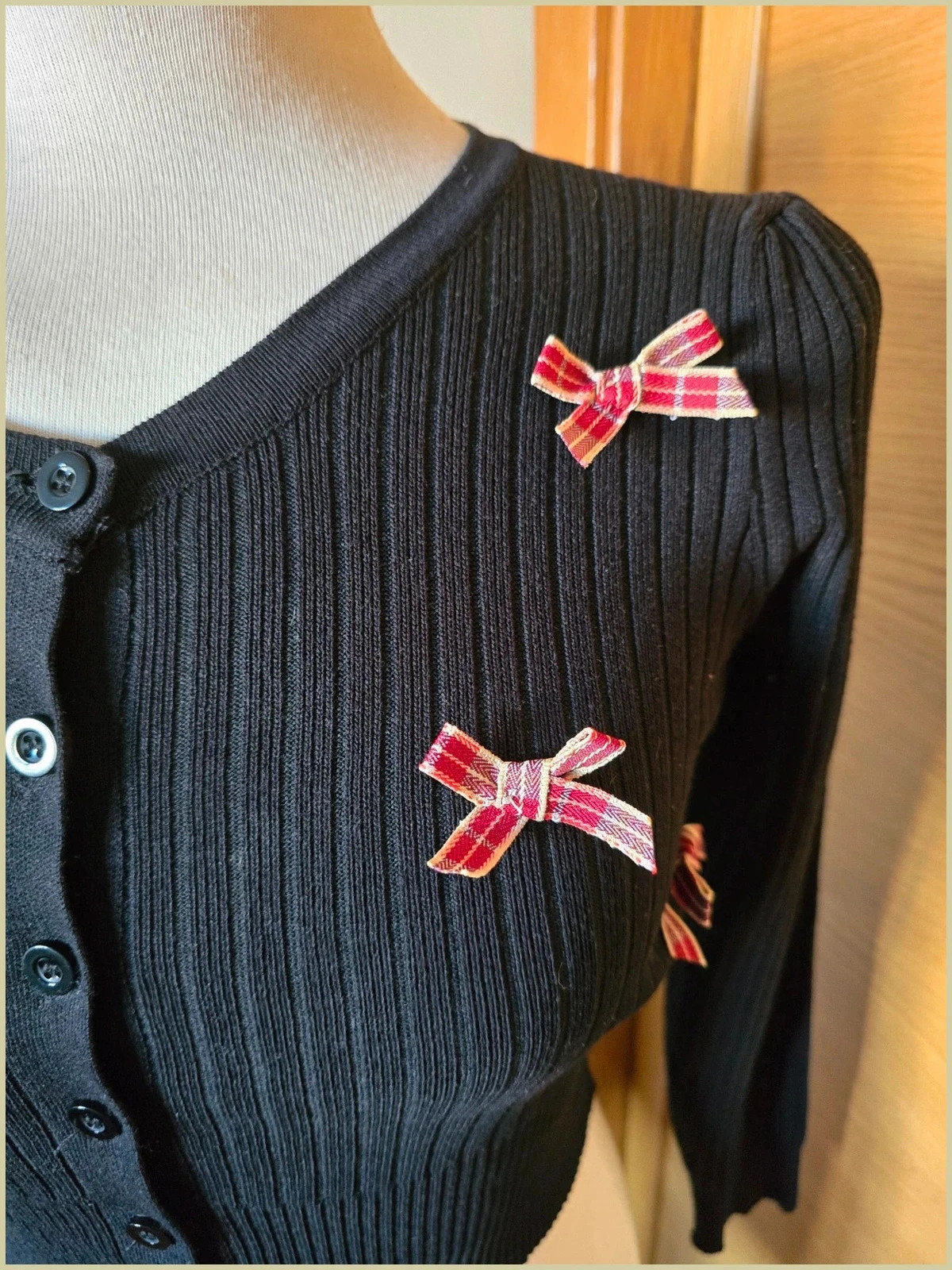 Cardigan negro canale con lazos -talla S 2