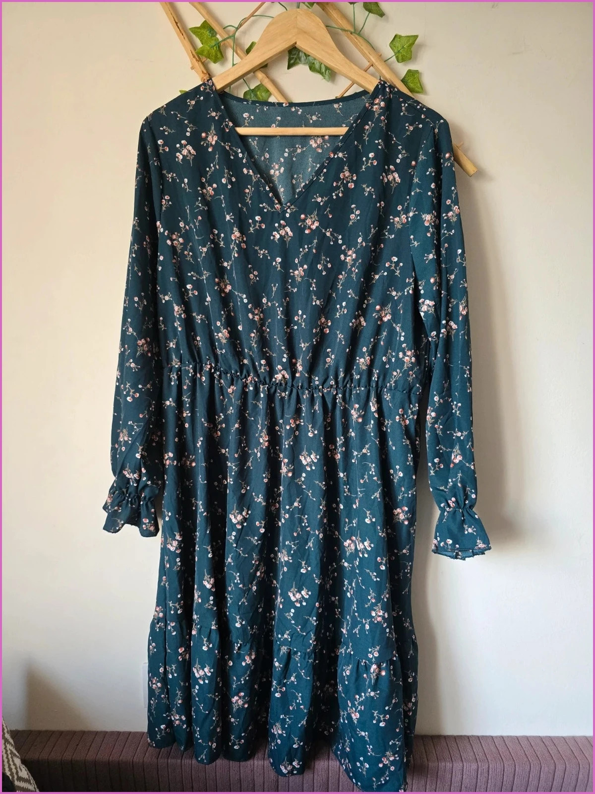 Vestido floral verde azulado de Shein .Nuevo 1