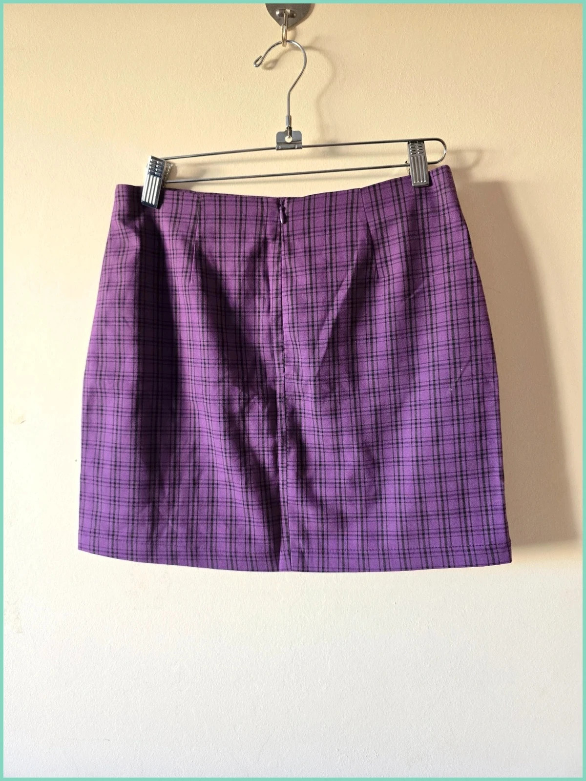 Minifalda de cuadros morados y negros Y2K - Pull&Bear (Talla M) 2