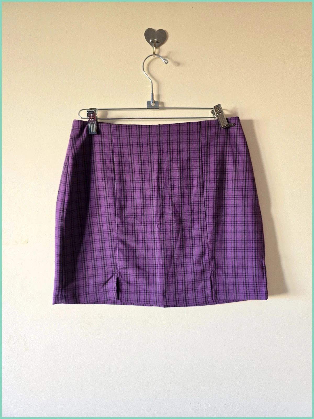 Minifalda de cuadros morados y negros Y2K - Pull&Bear (Talla M) 1