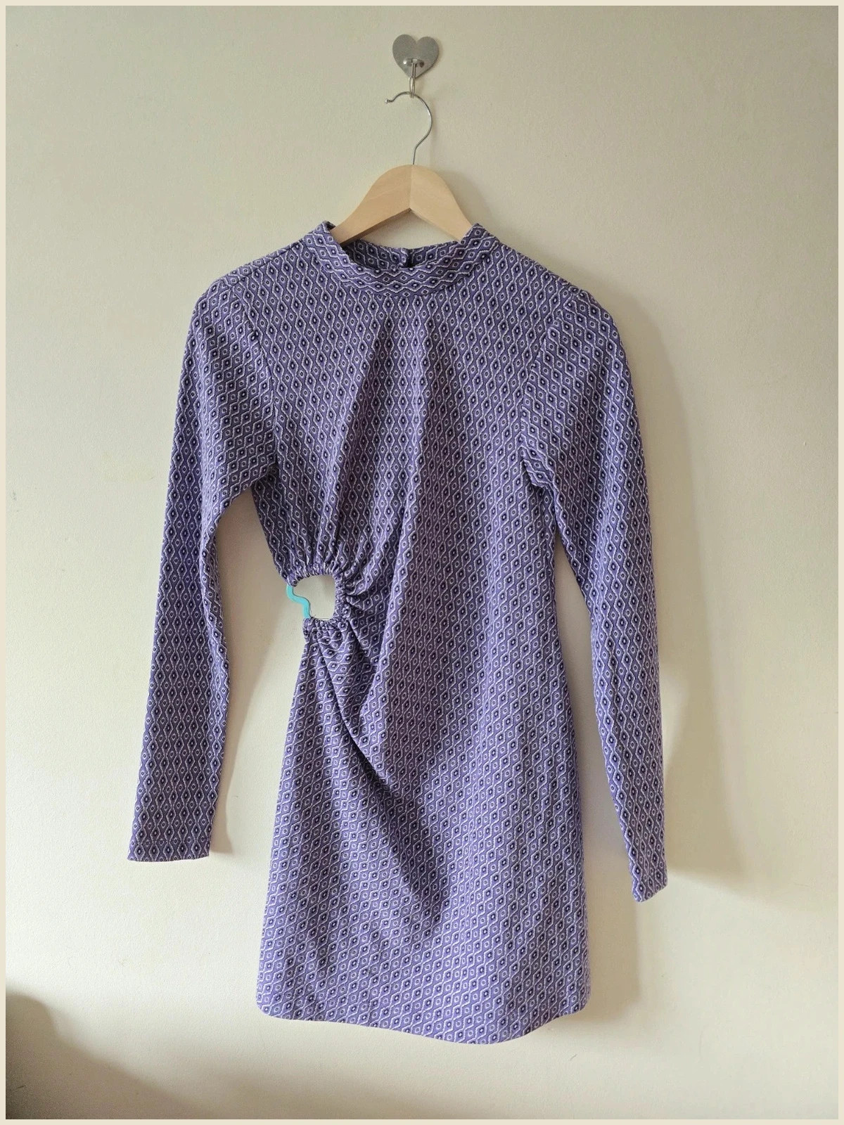 Vestido punto corto jacquard lila cut-out Zara (Nuevo con etiqueta) - Talla S 1