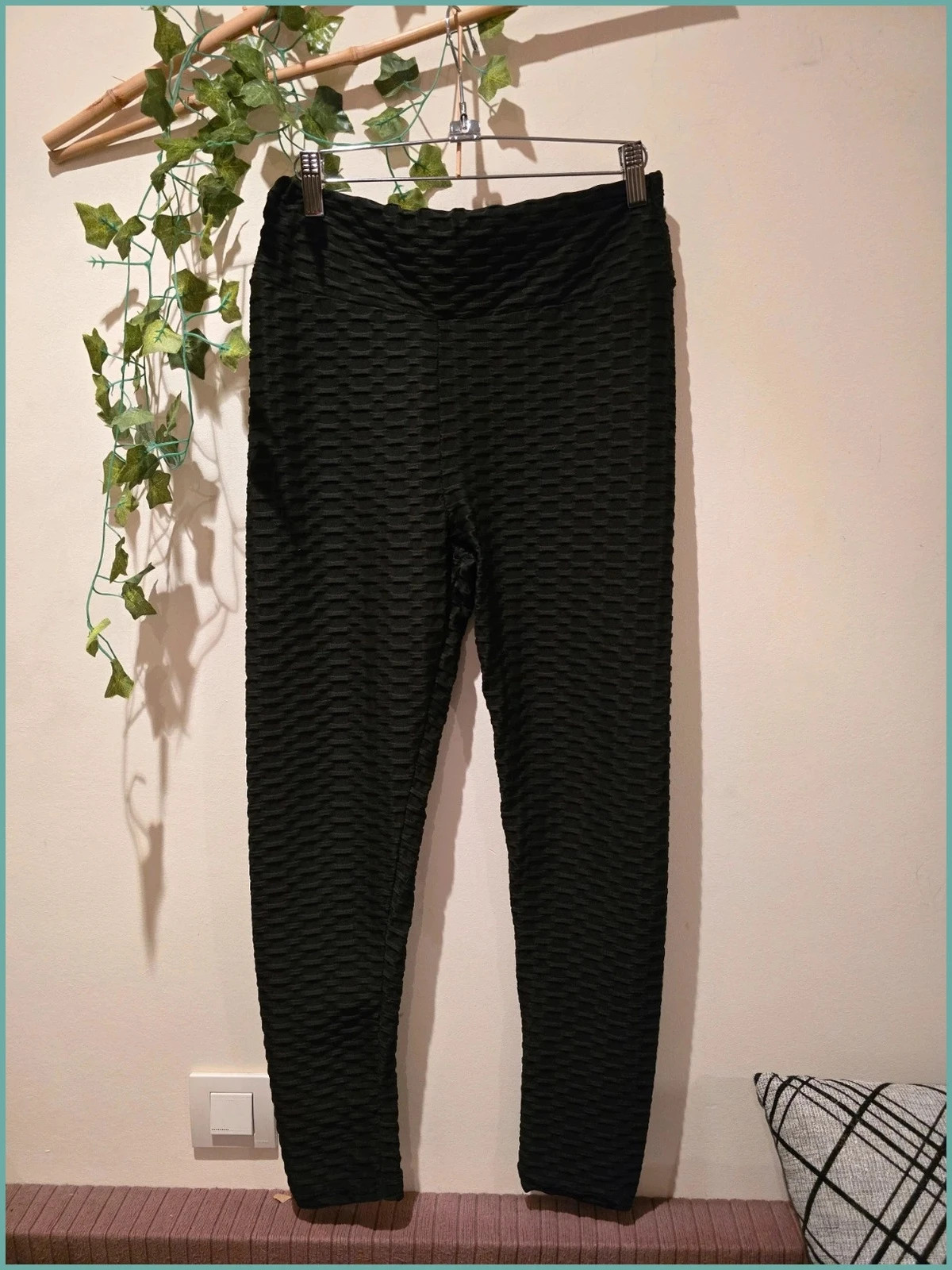 Leggings Push Up Negros - Textura de Panal - 1
