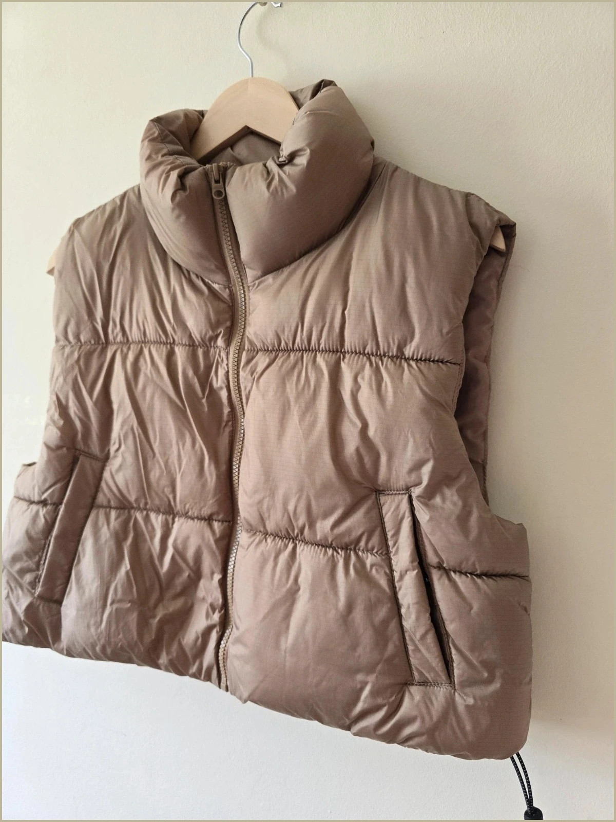 Chaleco acolchado cropped visón / marrón Pull&Bear - Talla M 3