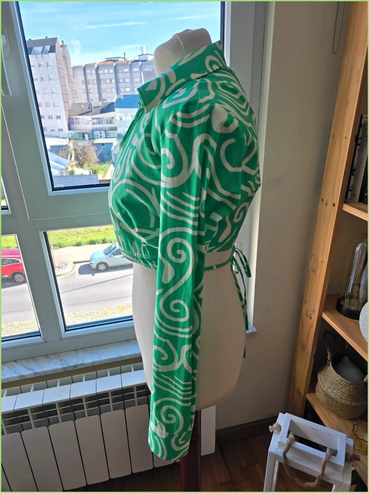 Blusa verde y blanca de Zara -talla M-Nuevo! 4